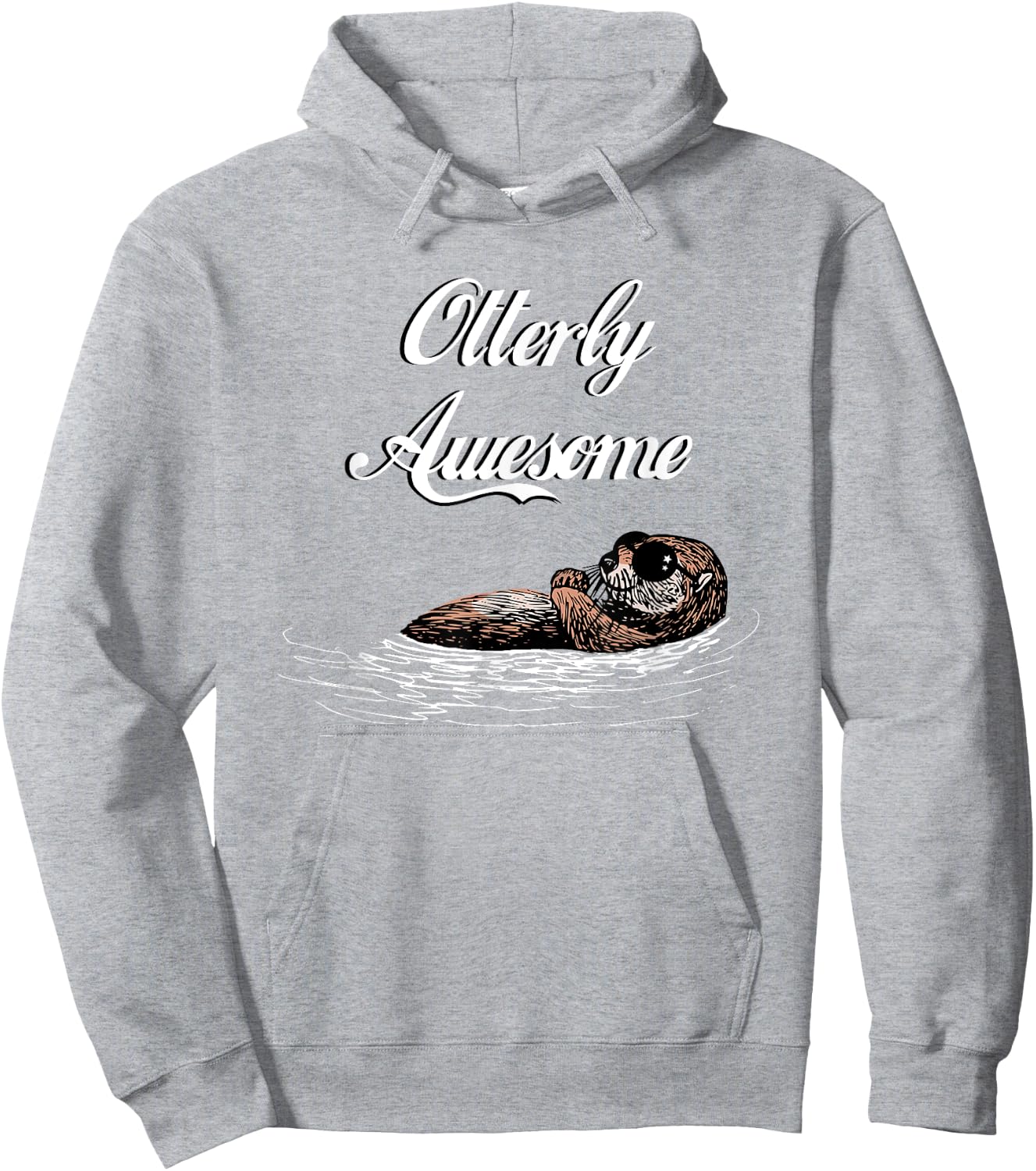 Otterly Awesome Funny Cool Otter pun T shirt humor Hoodie - Hoodie | Ash