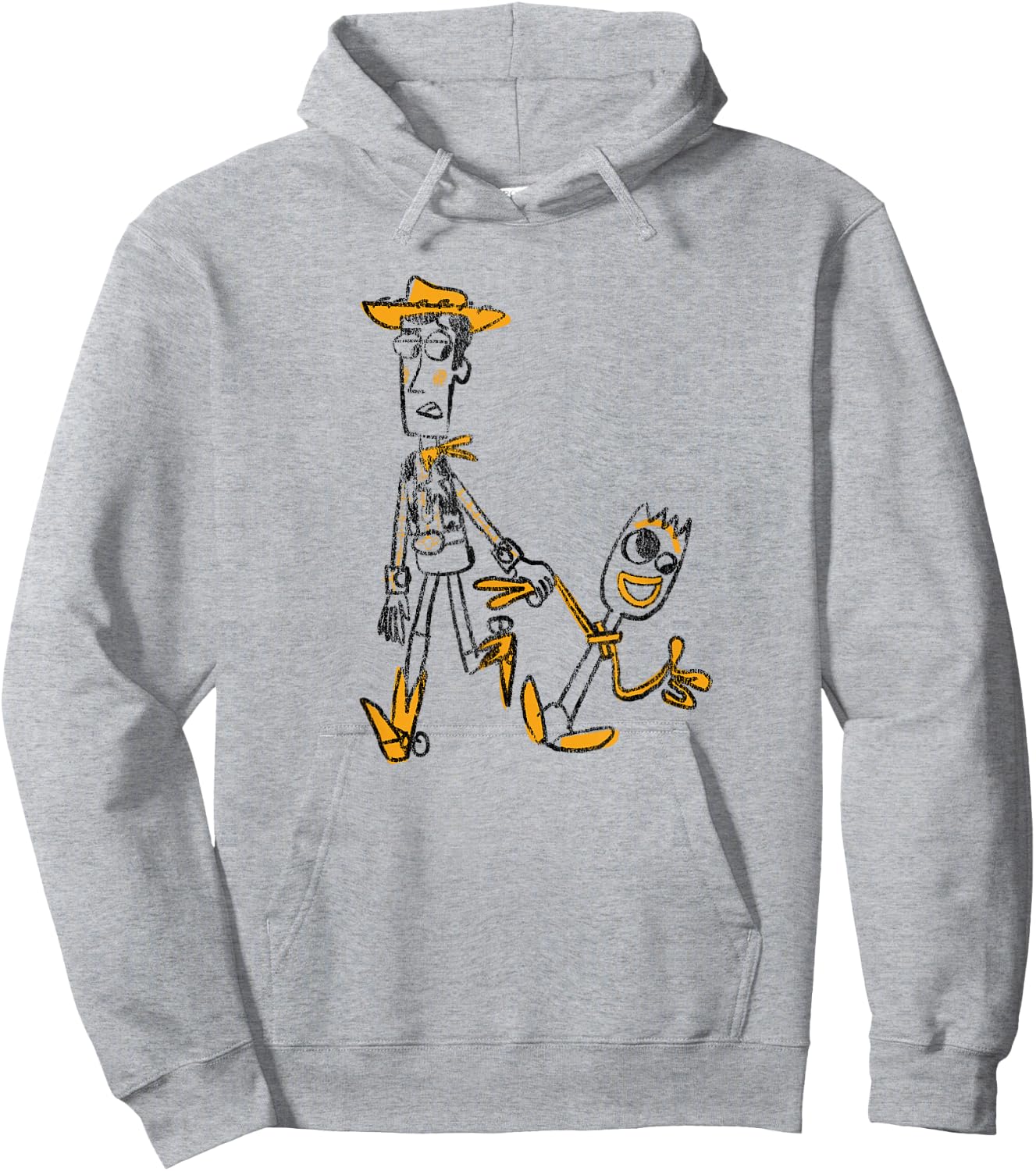 Disney Pixar Toy Story 4 Woody and Forky Sketch Hoodie - Hoodie | Ash