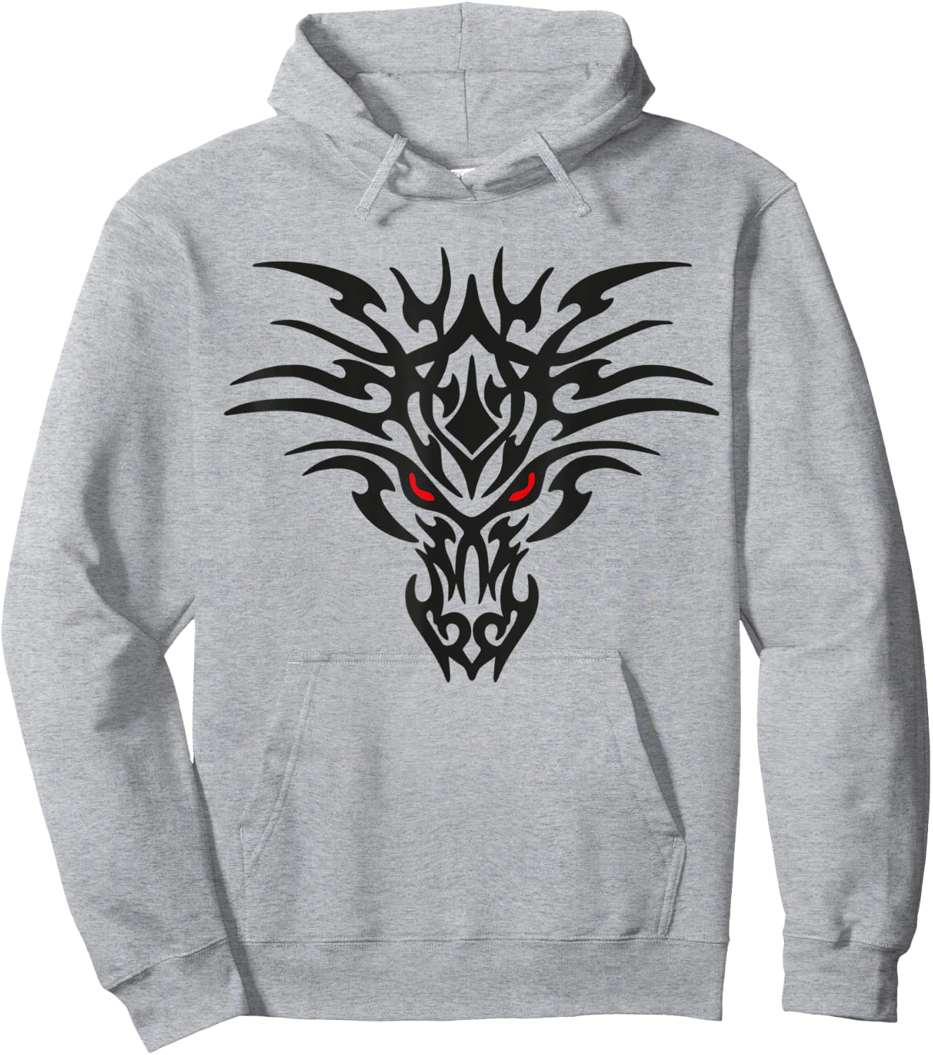 Tribal Dragon Head T Shirt Tattoo Cute Black Design Red Eyes Hoodie - Hoodie | Ash