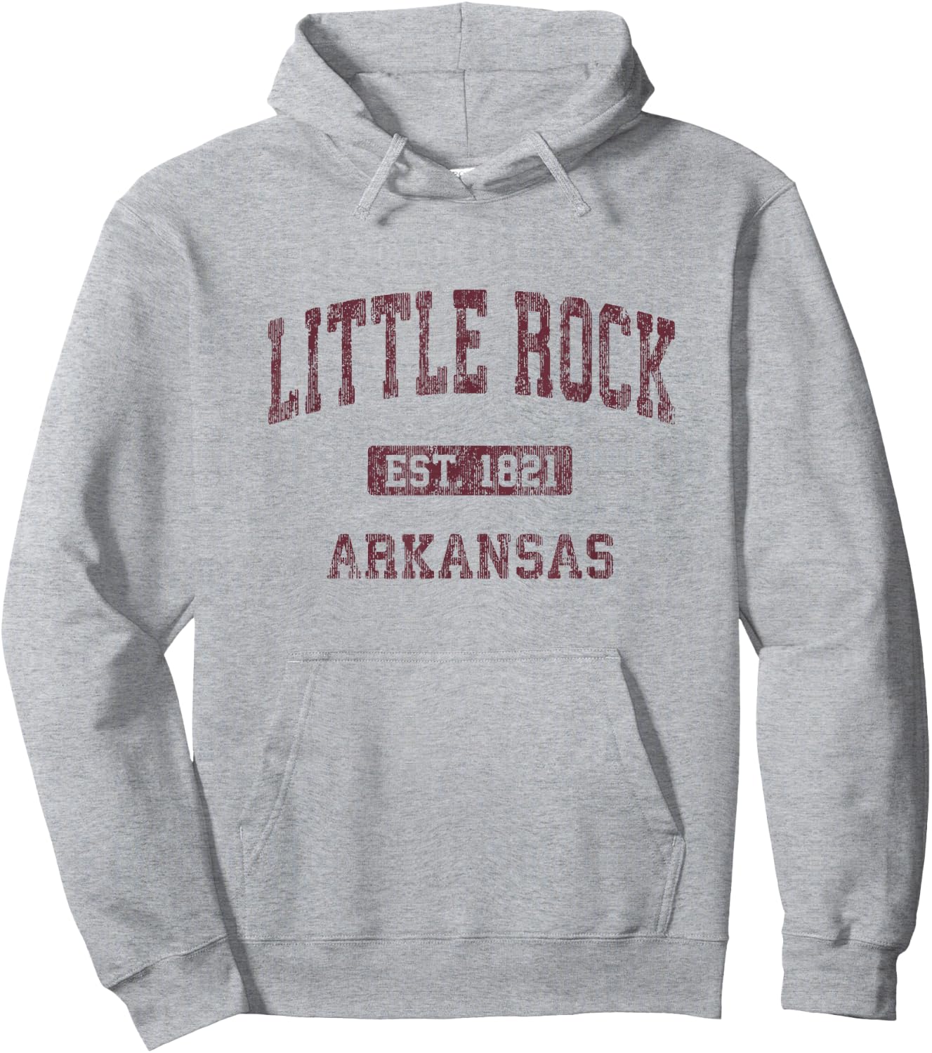 Little Rock Arkansas AR Vintage Athletic Sports Design Hoodie - Hoodie | Ash