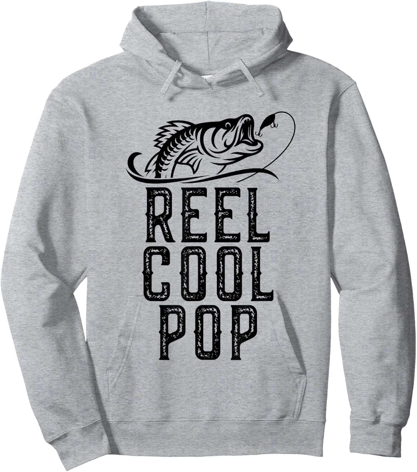 Reel Cool Pop Fishing Fisherman Funny Grandpa Retro Hoodie - Hoodie | Ash