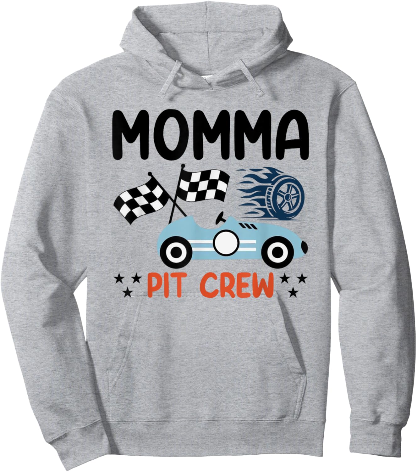 Race Car Birthday Party Racing Family Momma Pit Crew Hoodie - Hoodie | Ash