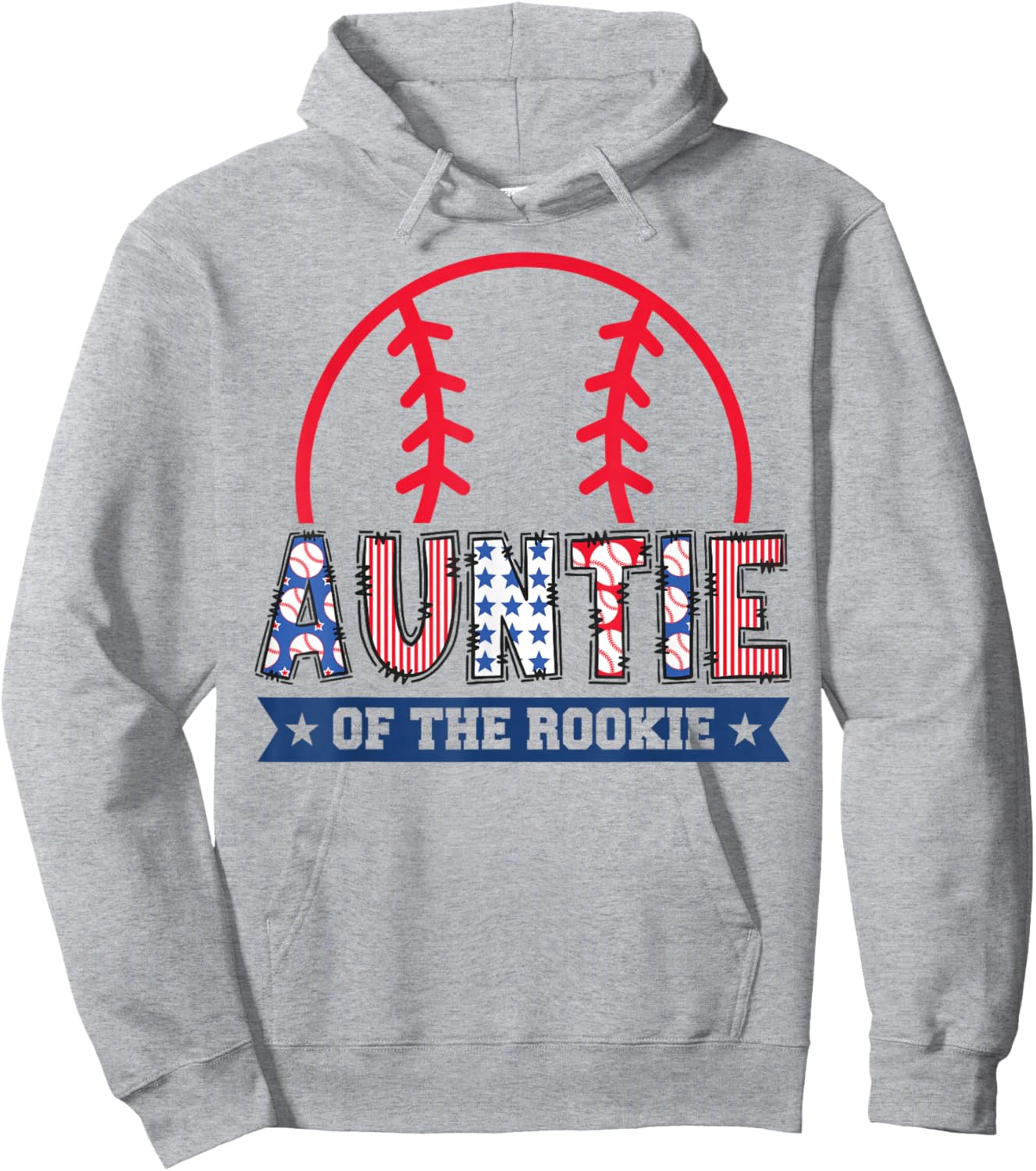Auntie of The Rookie 1st Baseball Birthday Boy Matching Hoodie - Hoodie | Ash