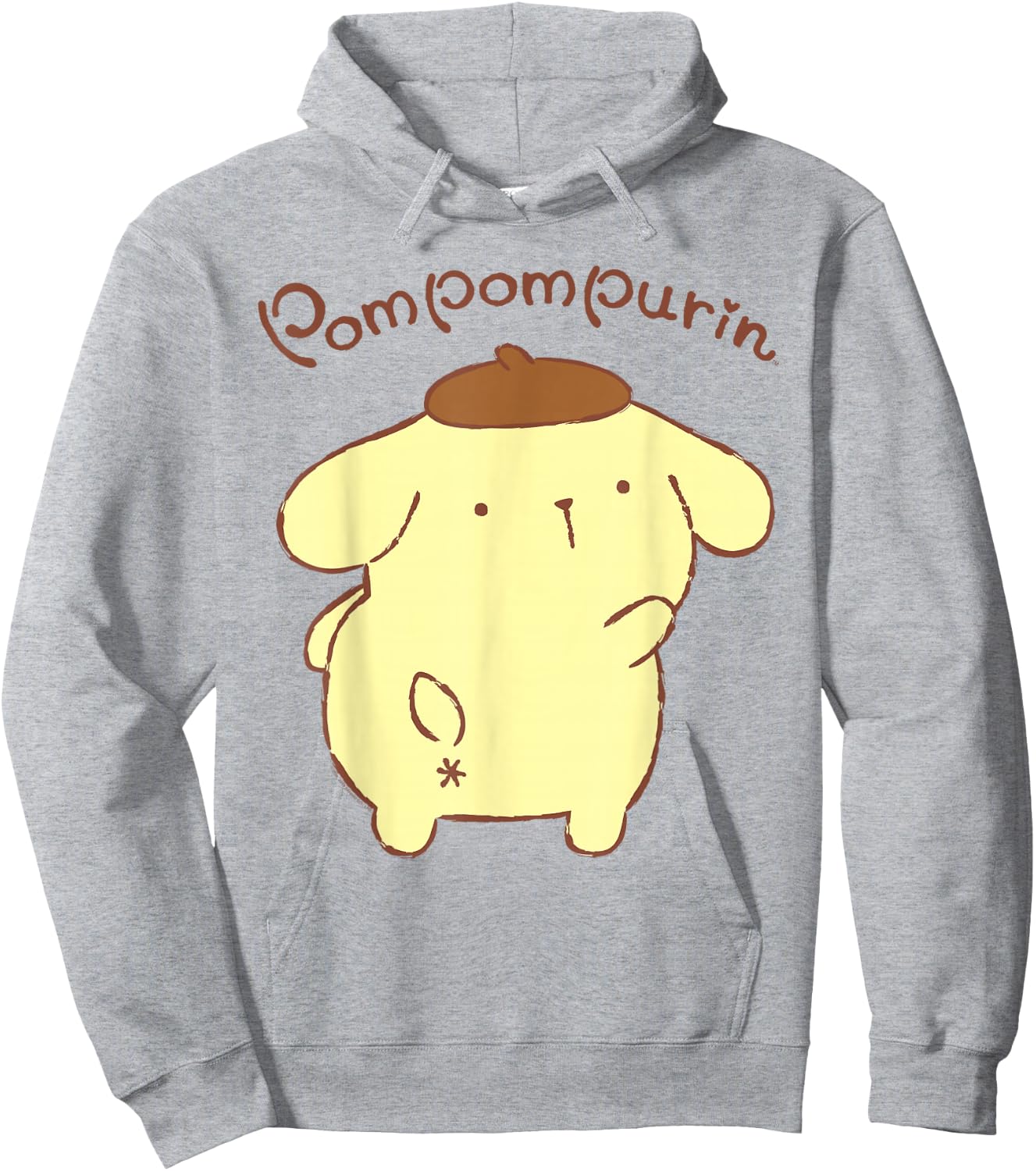 Sanrio Pompompurin Backside Logo Shirt Hoodie - Hoodie | Ash