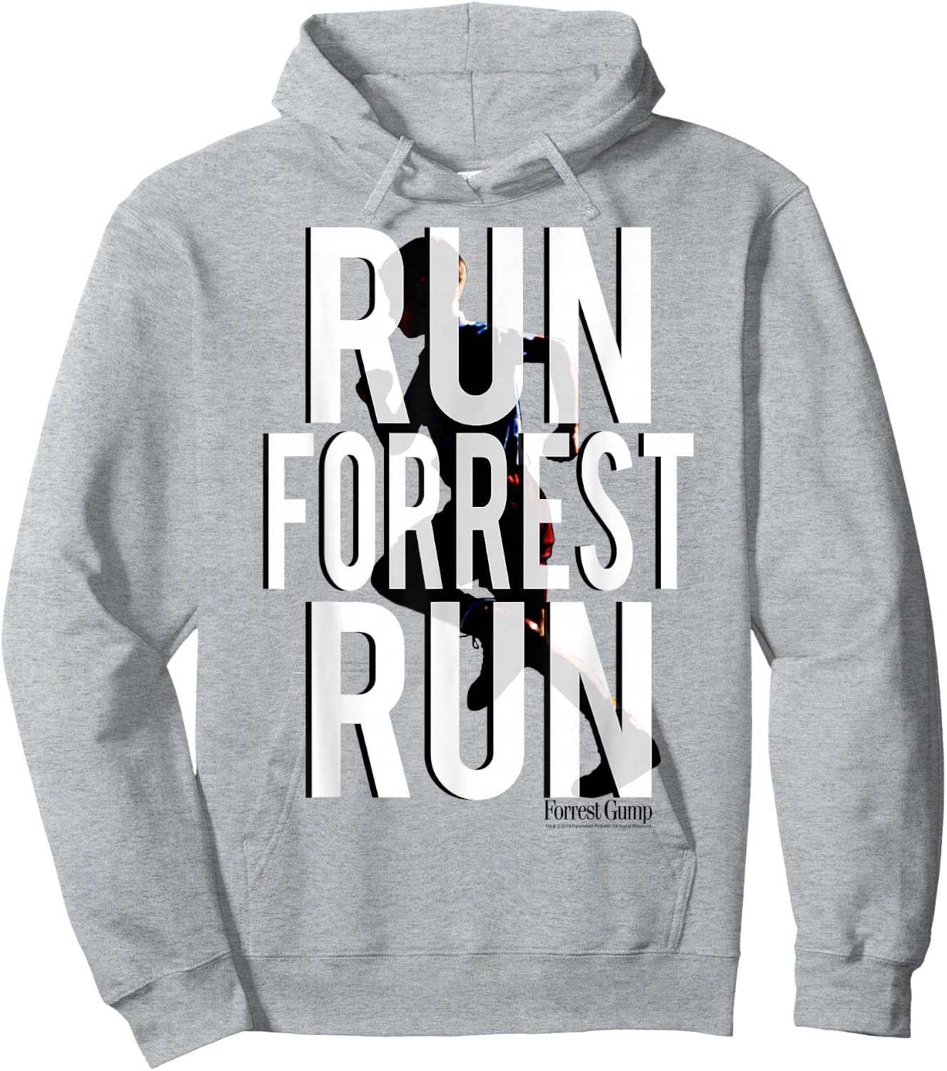 Forrest Gump Run Forrest Run Silhouette Hoodie - Hoodie | Ash