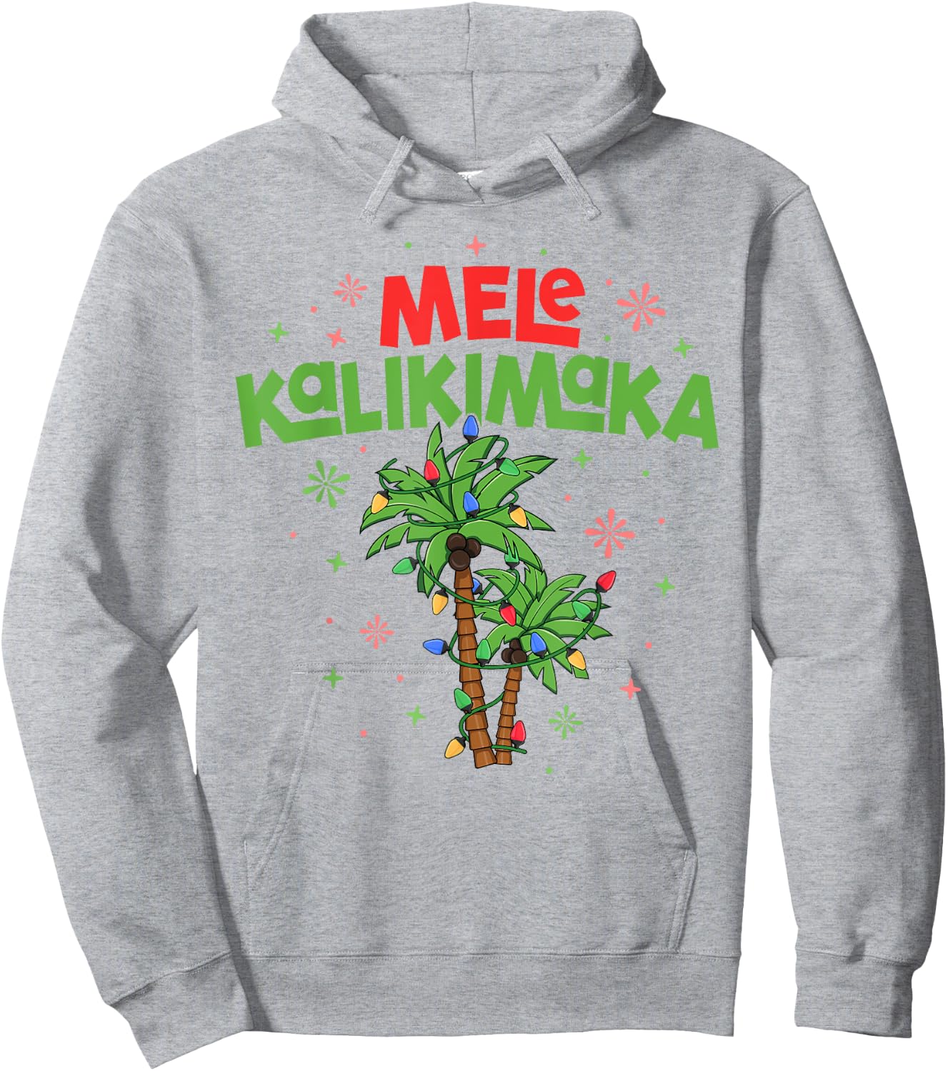 Mele Kalikimaka Hawaiian Christmas Palm Tree Lights Xmas Hoodie - Hoodie | Ash