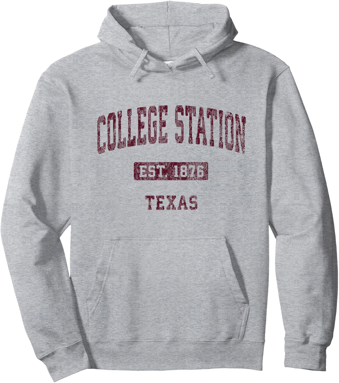 College Station Texas TX Vintage Athletic Sports Design Hoodie - Hoodie | Ash
