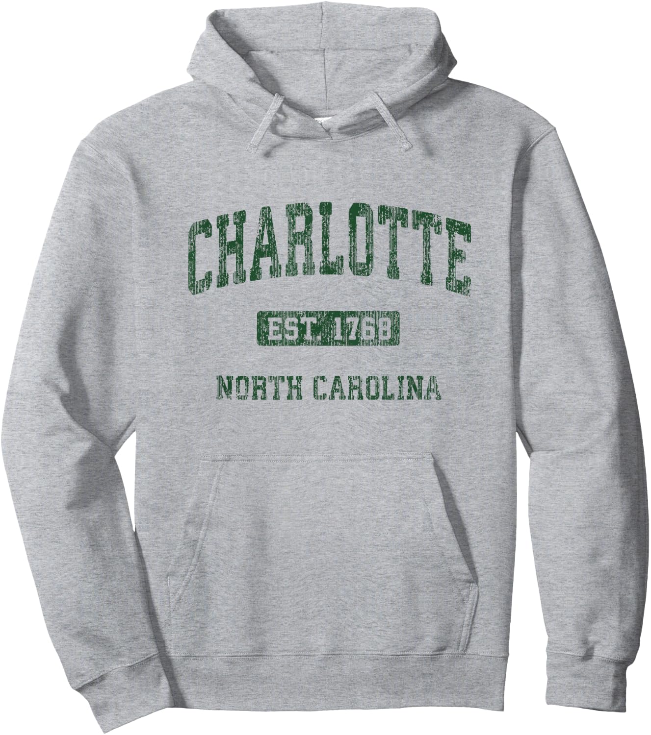 Charlotte North Carolina NC Vintage Athletic Sports Design Hoodie - Hoodie | Ash