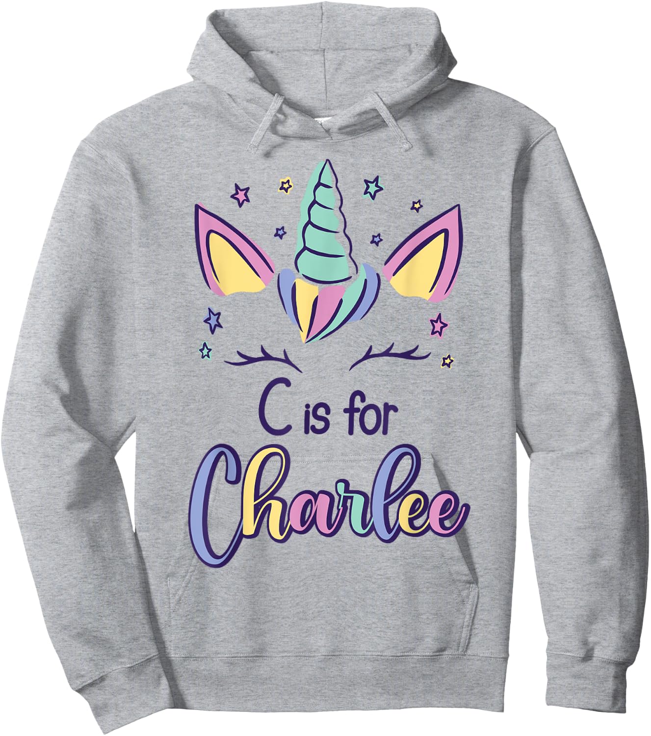 First Name Charlee Personalized C Is For Charlee Hoodie - Hoodie | Ash