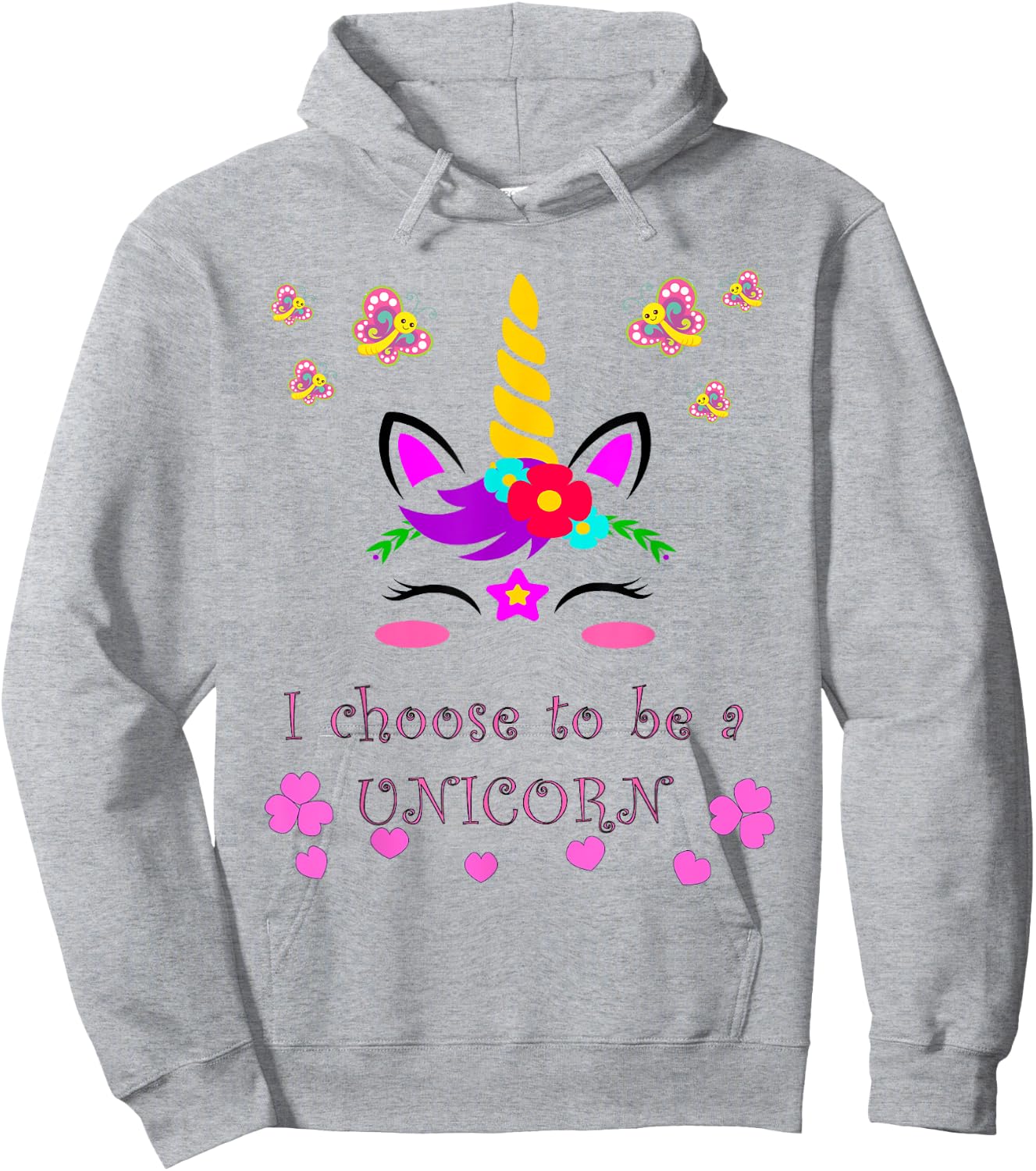 I choose to be a Unicorn , Unicorn Gift Hoodie - Hoodie | Ash