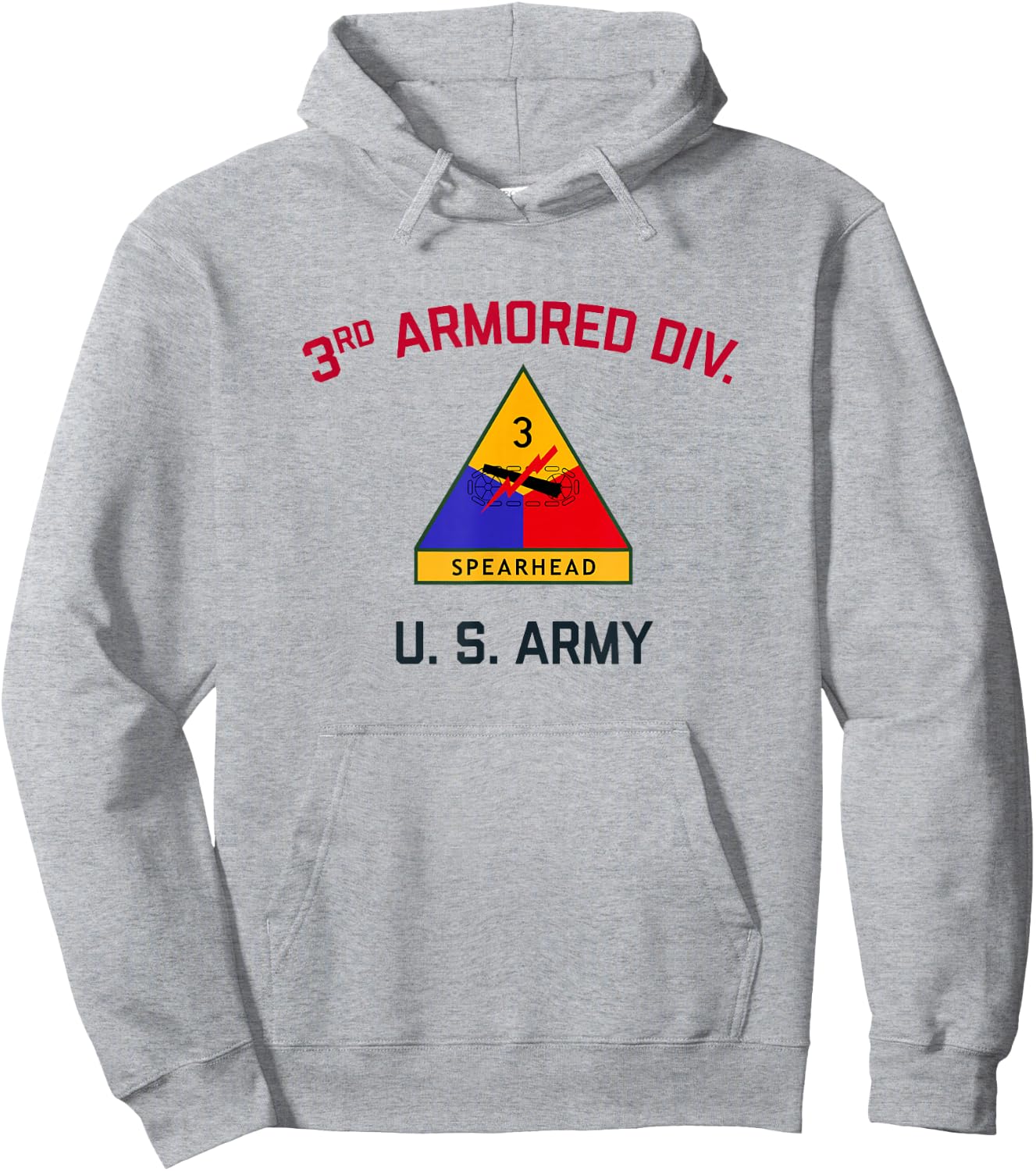 US Army 3rd Armored Division "Spearhead" | WW2 Vintage Tank Hoodie - Hoodie | Ash