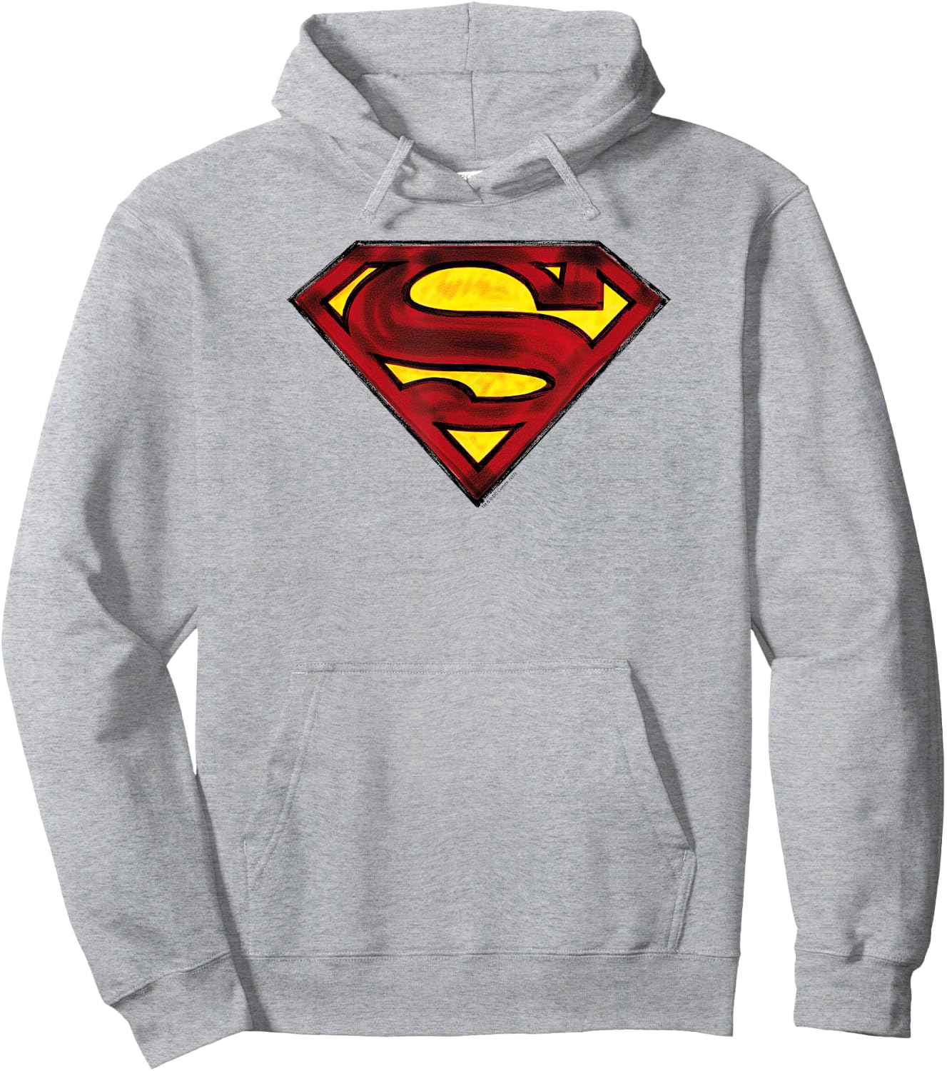 Superman Charcoal Shield T Shirt Hoodie - Hoodie | Ash