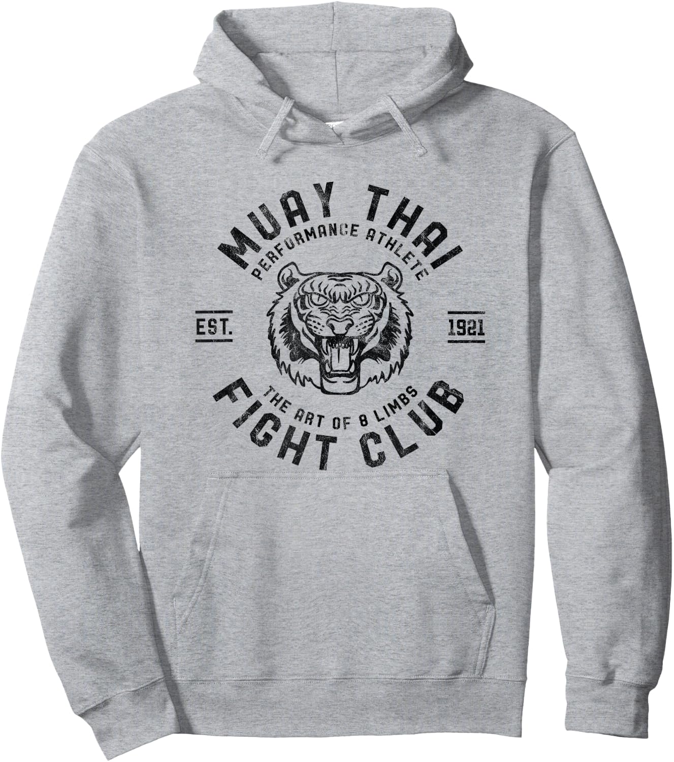 Muay Thai Street Fight Club MMA Tiger Kick Boxing Club Hoodie - Hoodie | Ash