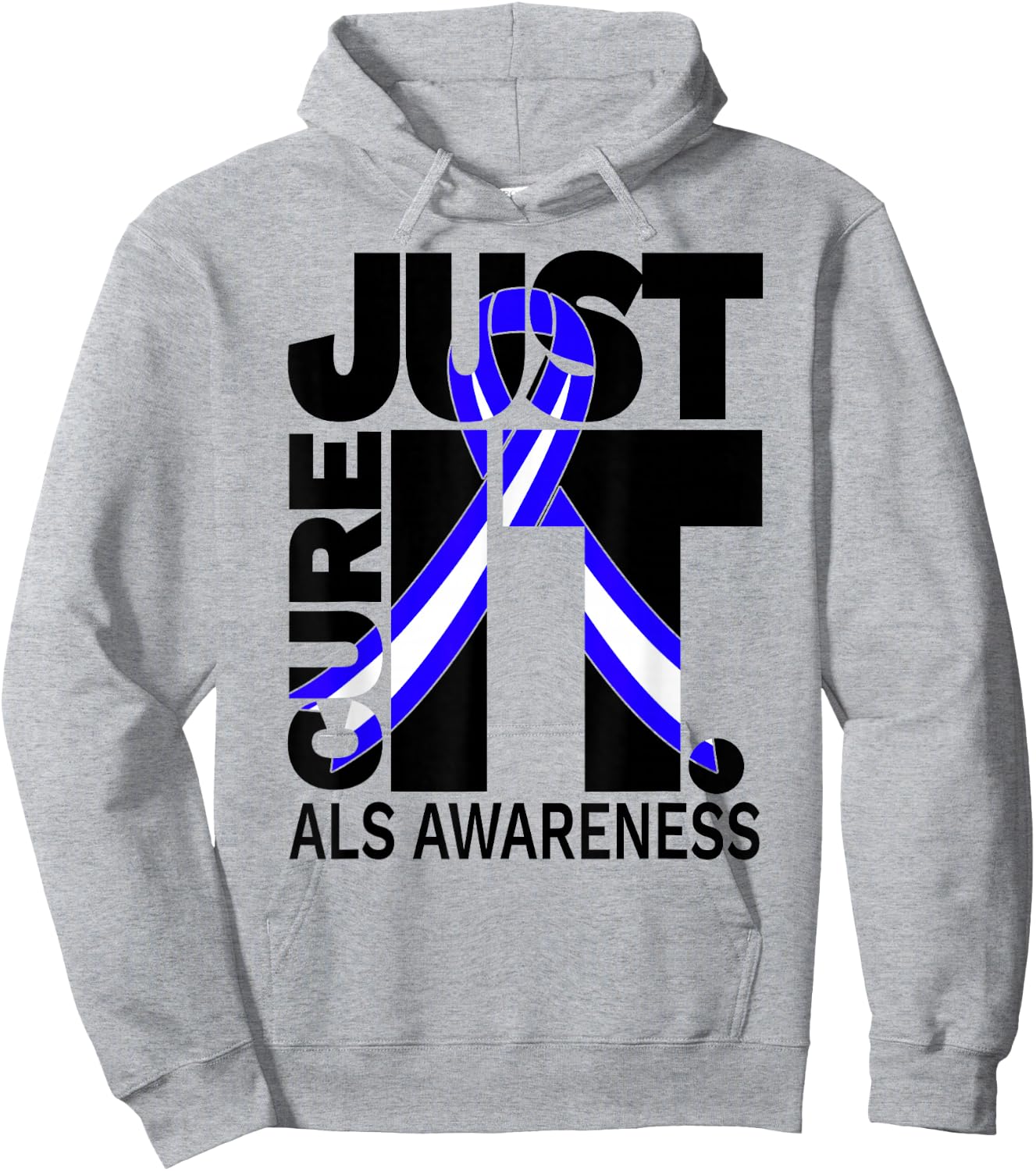 ALS Awareness Just Cure ALS in Black Hoodie - Hoodie | Ash