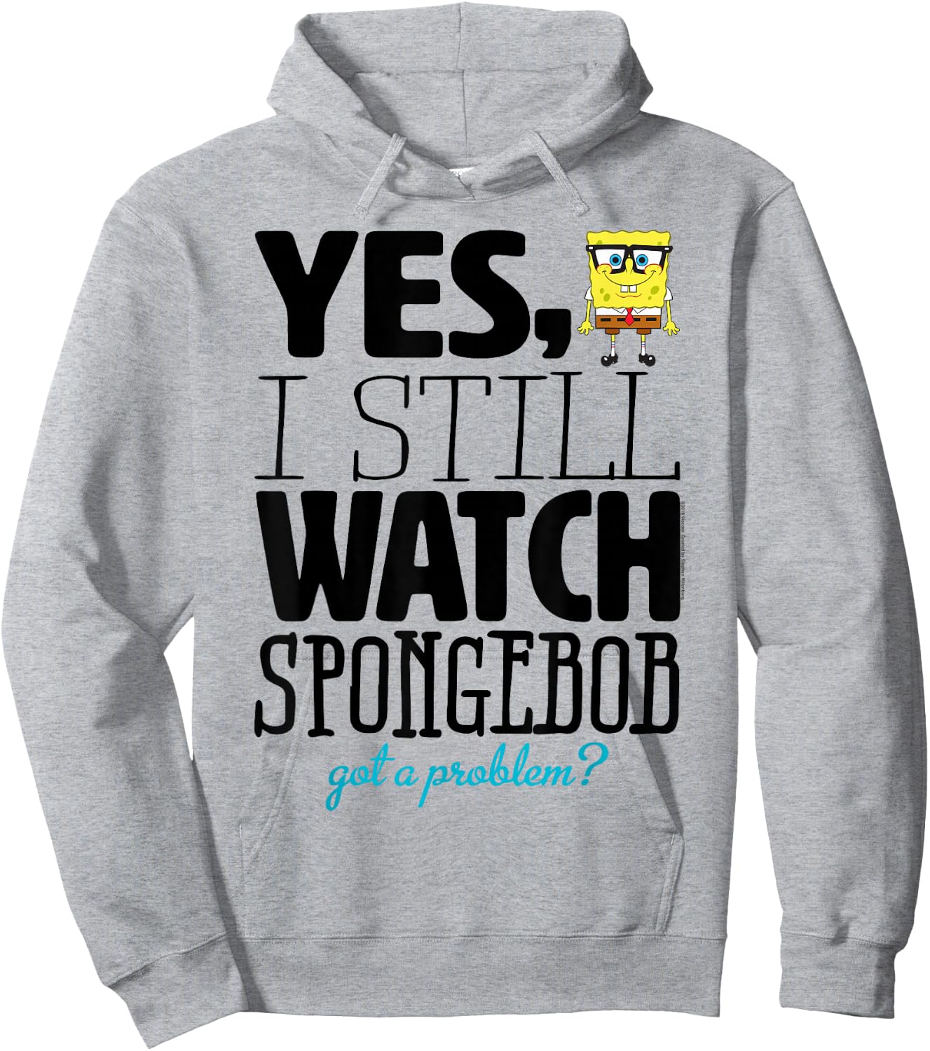 SpongeBob SquarePants Got a Problem,Short Sleeve Hoodie - Hoodie | Ash