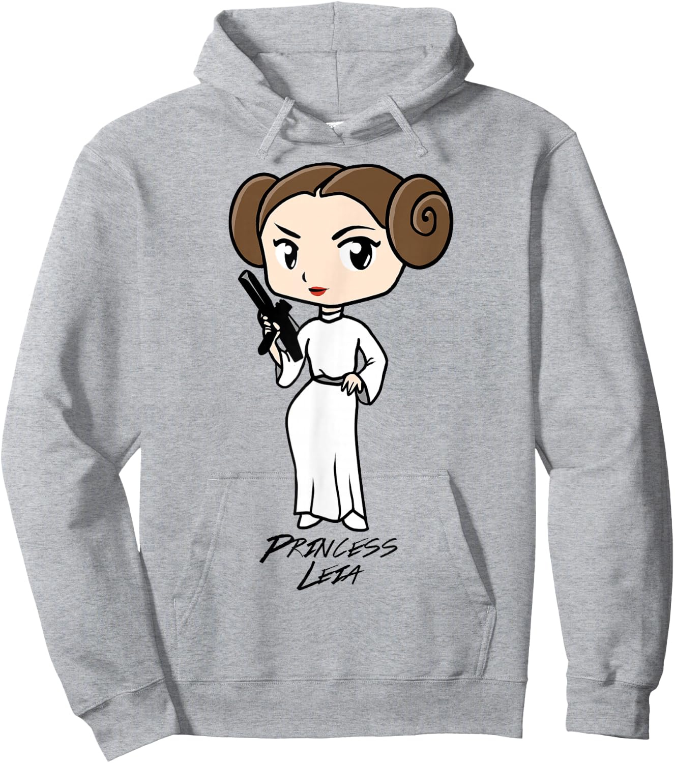 Star Wars Princess Leia Cute Cartoon Graphic Hoodie - Hoodie | Ash