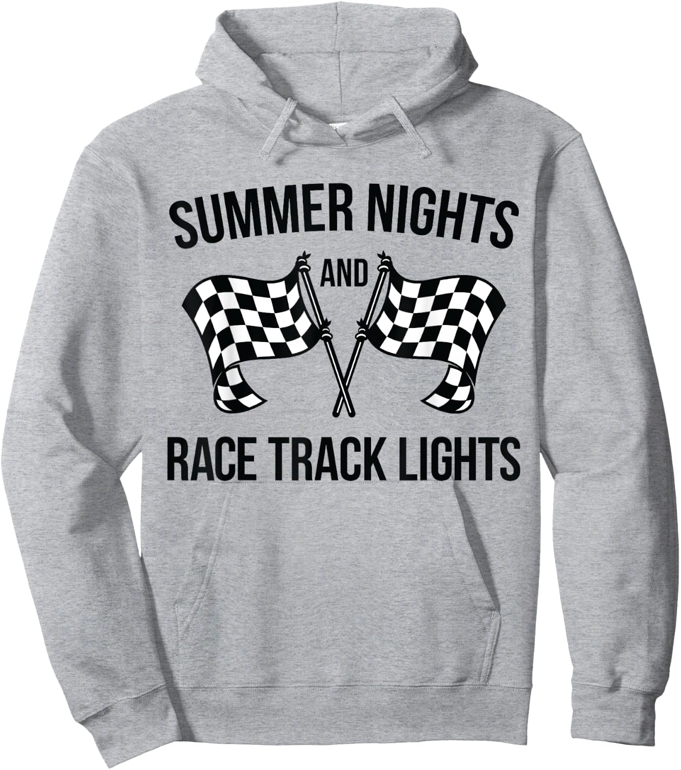 Summer Nights and Race Track Lights (racing shirt) Hoodie - Hoodie | Ash