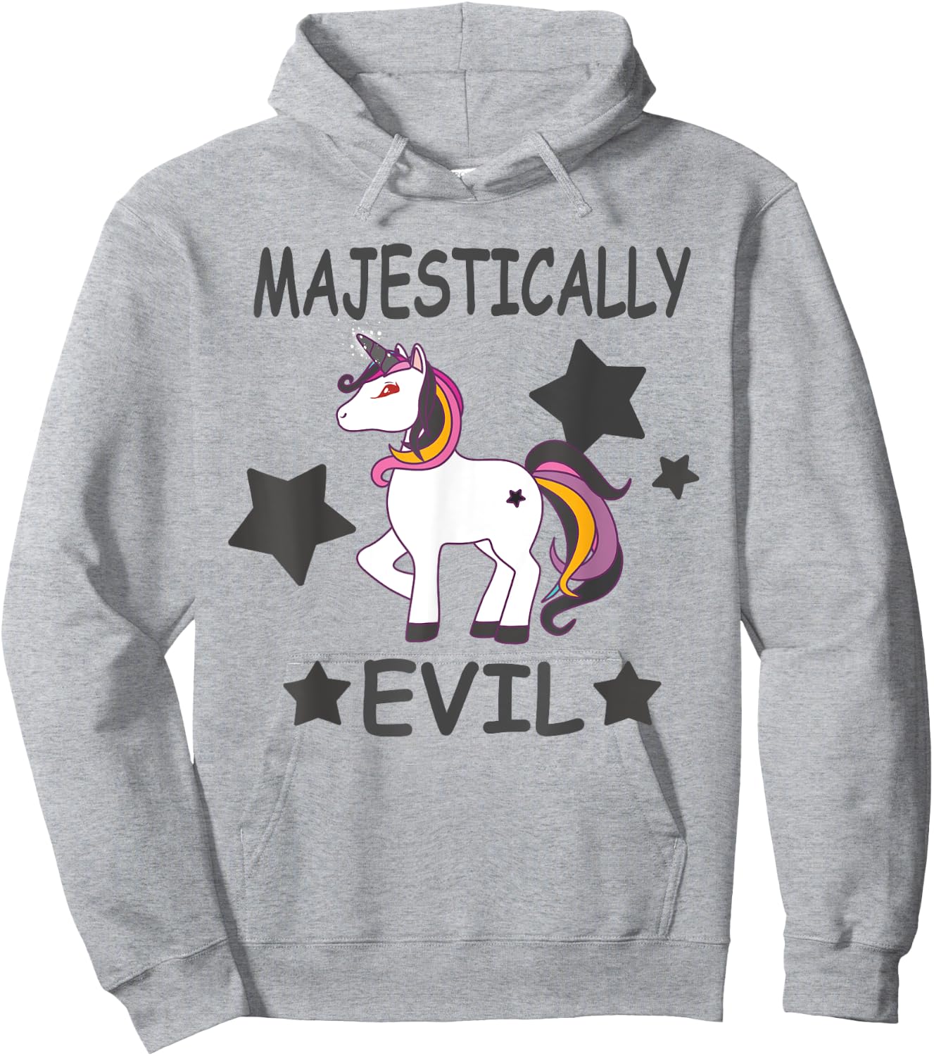 Majestically Evil Unicorn Funny Hoodie - Hoodie | Ash