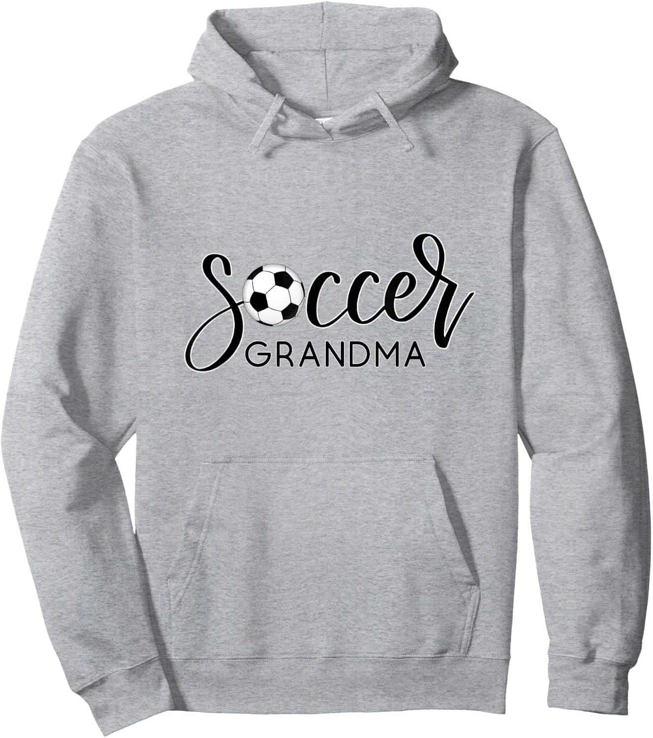 SOCCER GRANDMA Design with Soccer Ball and Hand Lettering Hoodie - Hoodie | Ash