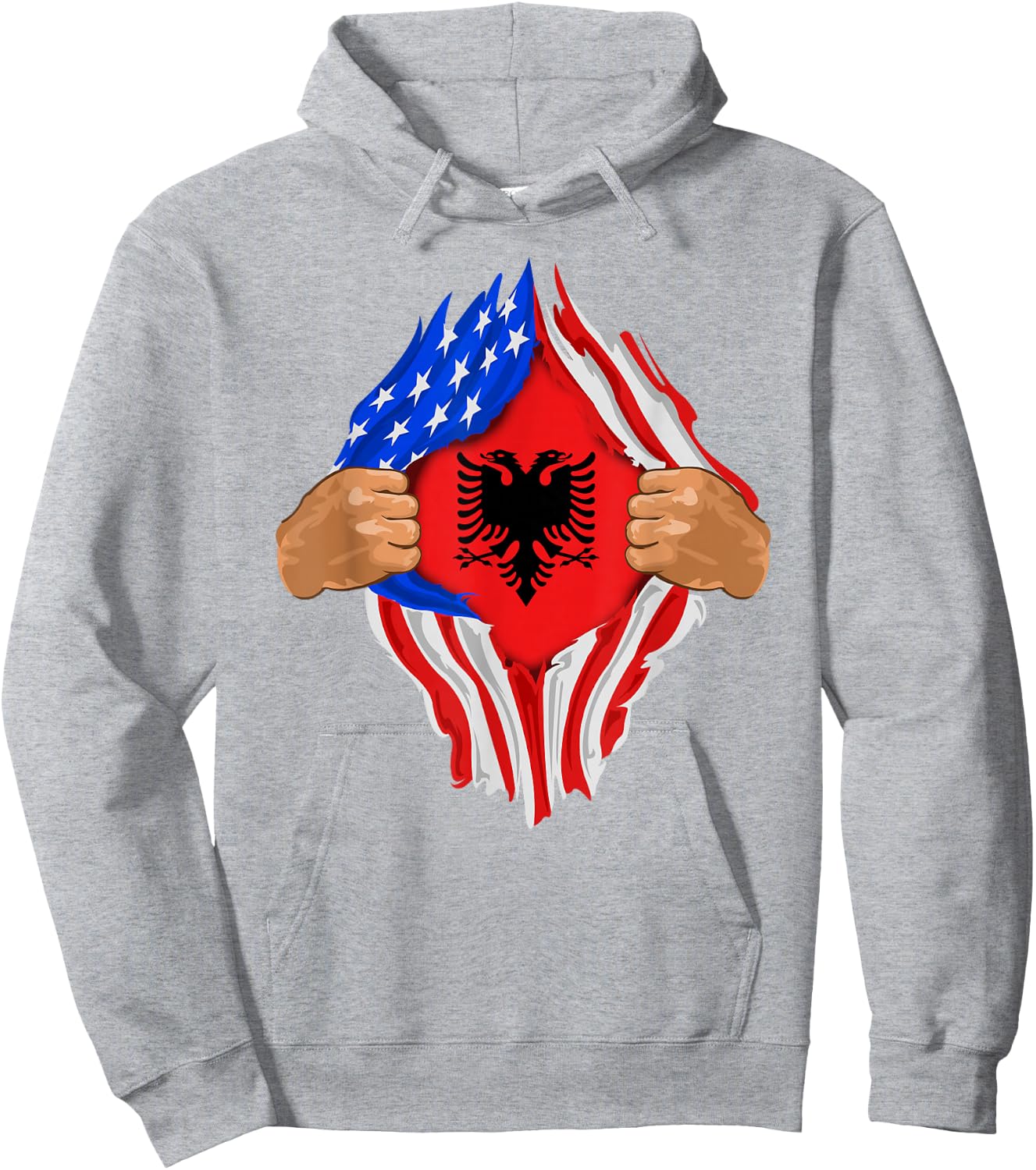 Albanian Blood Inside Me | Albania Flag Gift Hoodie - Hoodie | Ash