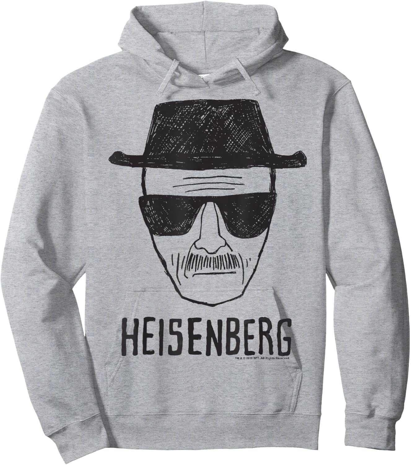 Breaking Bad Heisenberg Head Shot Sketch Hoodie - Hoodie | Ash