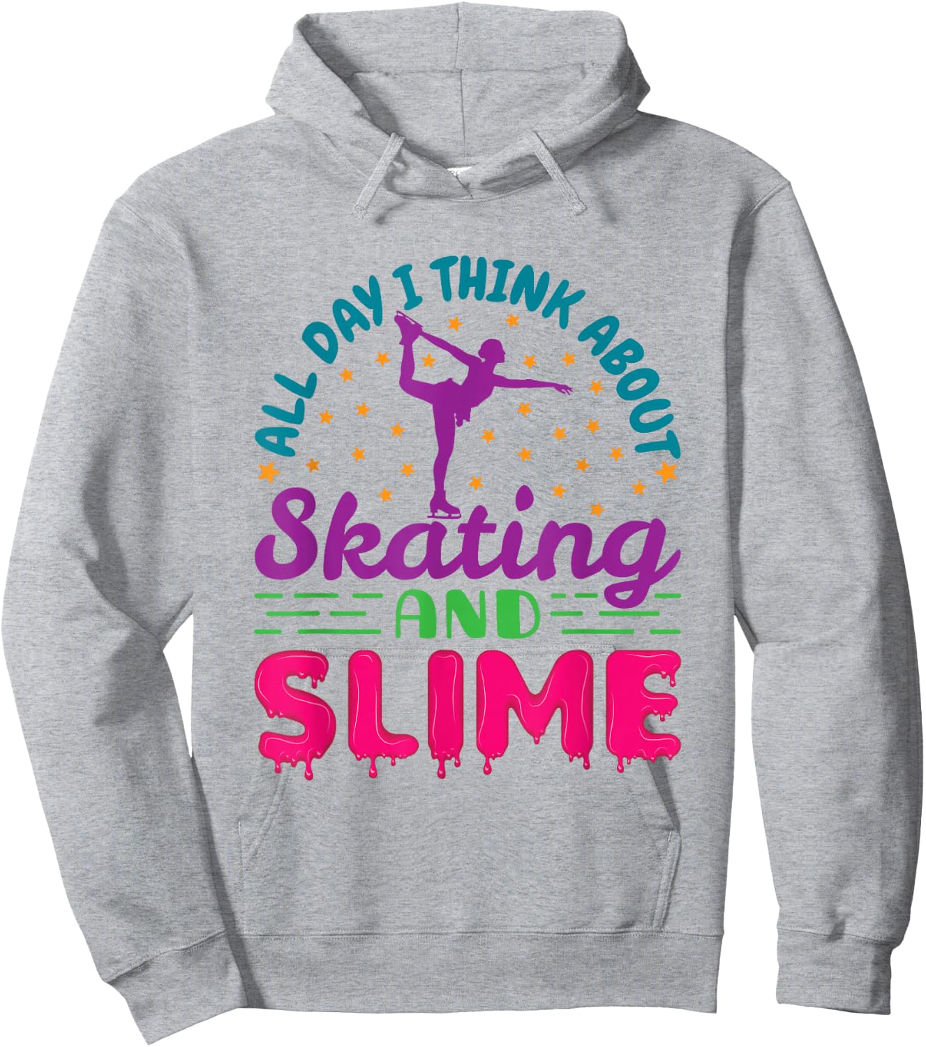 All Day I Think About Skating and Slime Figure Skating Hoodie - Hoodie | Ash
