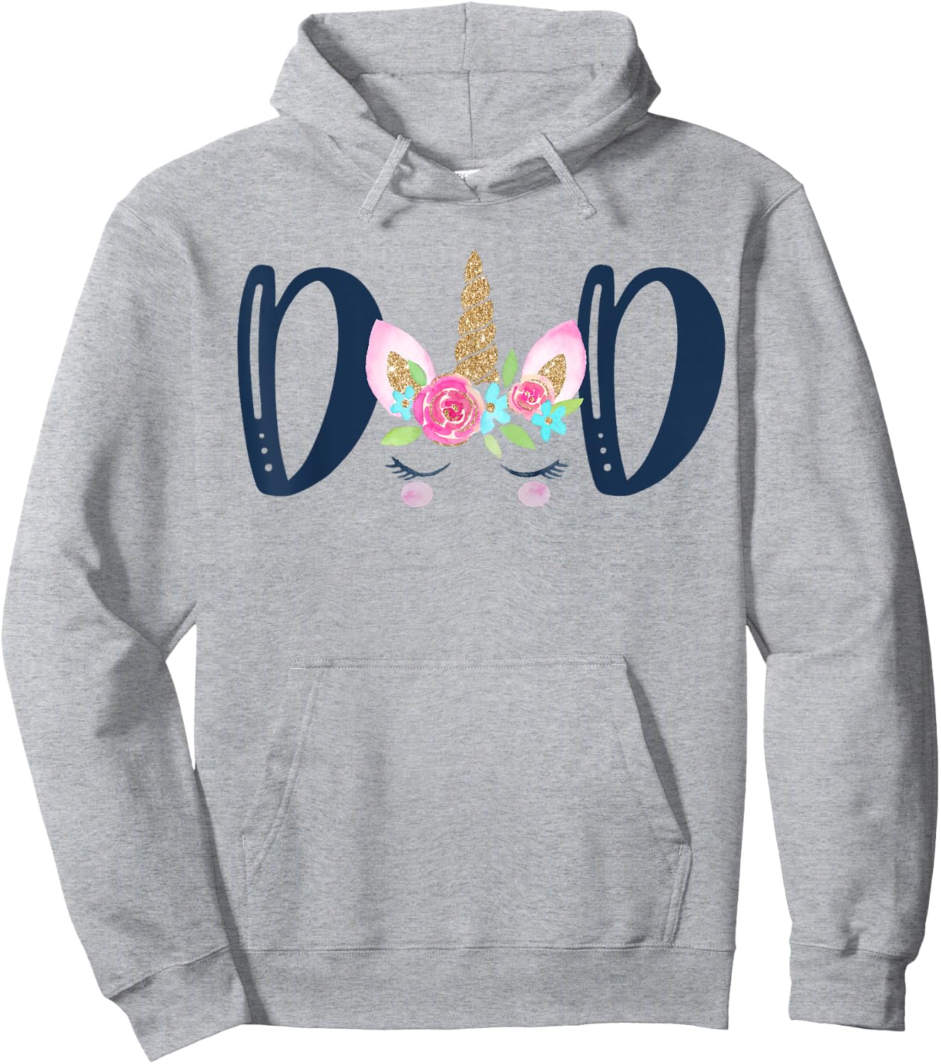 Unicorn Dad Birthday Shirt Matching Family Party Hoodie - Hoodie | Ash