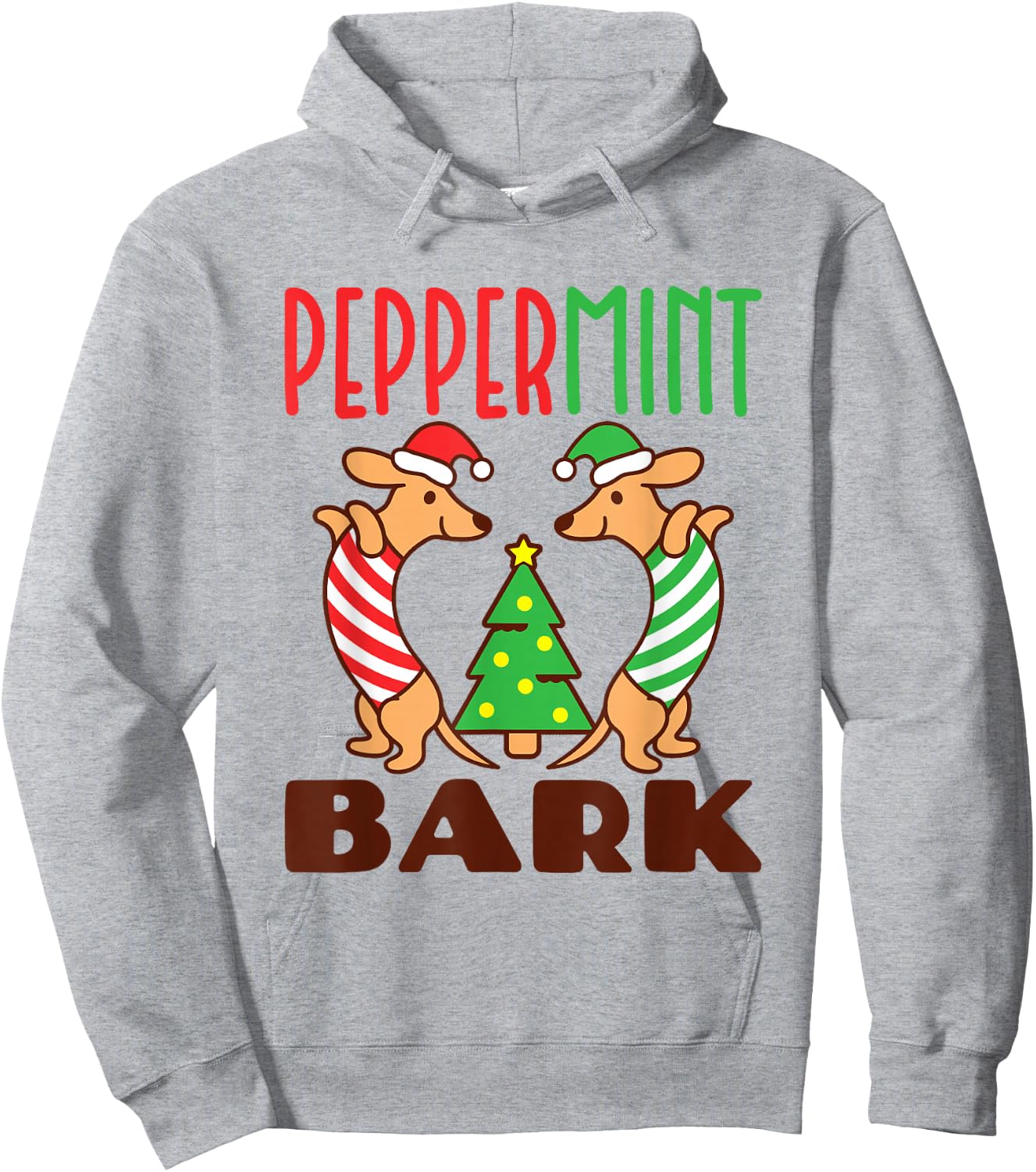 Peppermint Bark - Xmas Doxie Dachshund Pun Christmas Hoodie - Hoodie | Ash