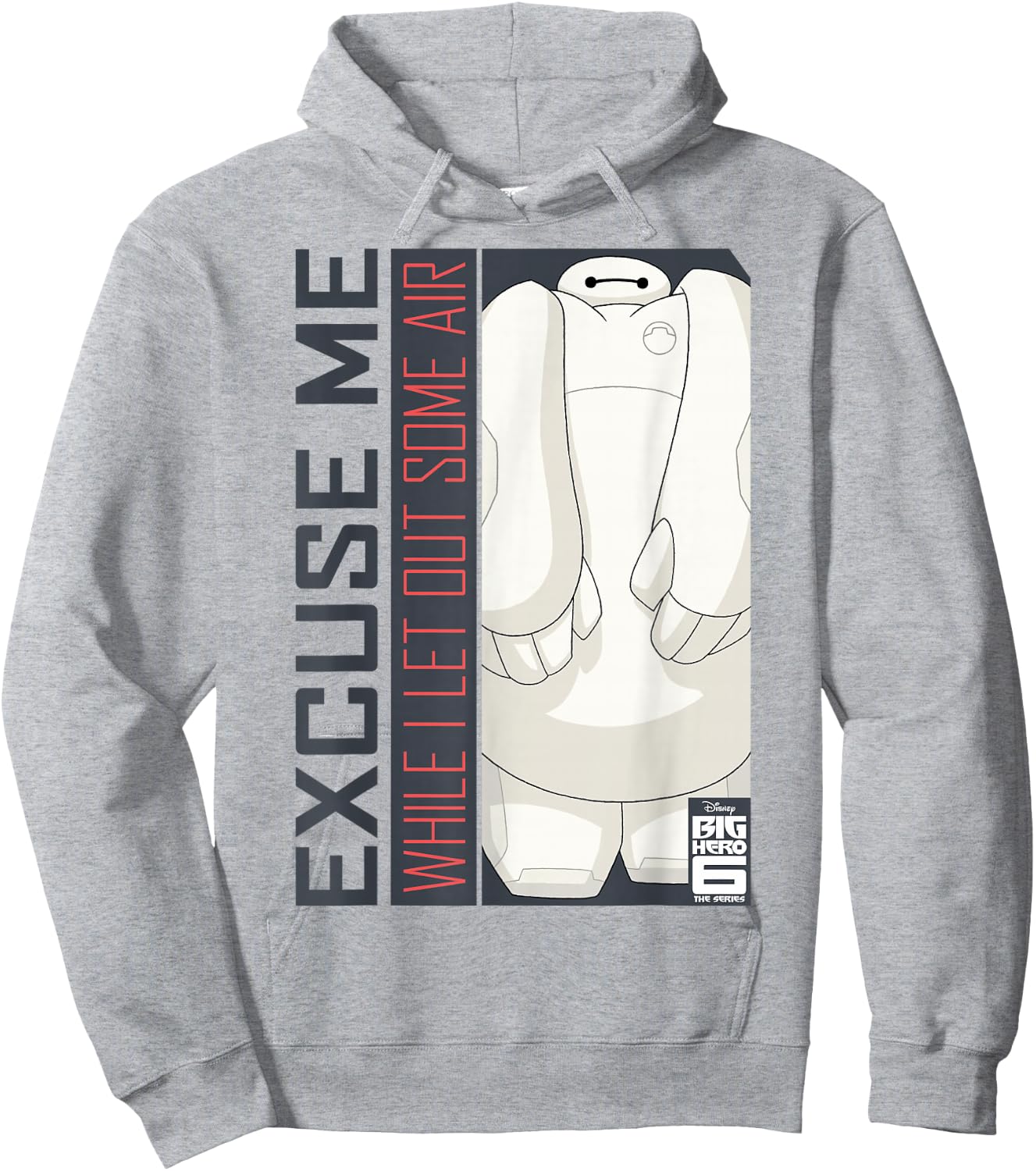 Disney Big Hero 6 TV Series Baymax Excuse Me Graphic Hoodie - Hoodie | Ash