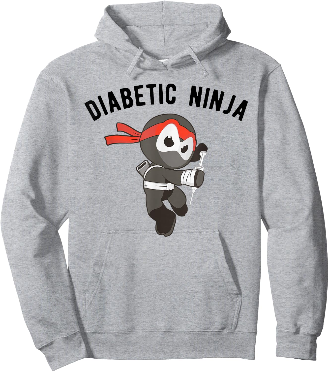 Diabetic Ninja , Type 1 Diabetes Apparel Hoodie - Hoodie | Ash