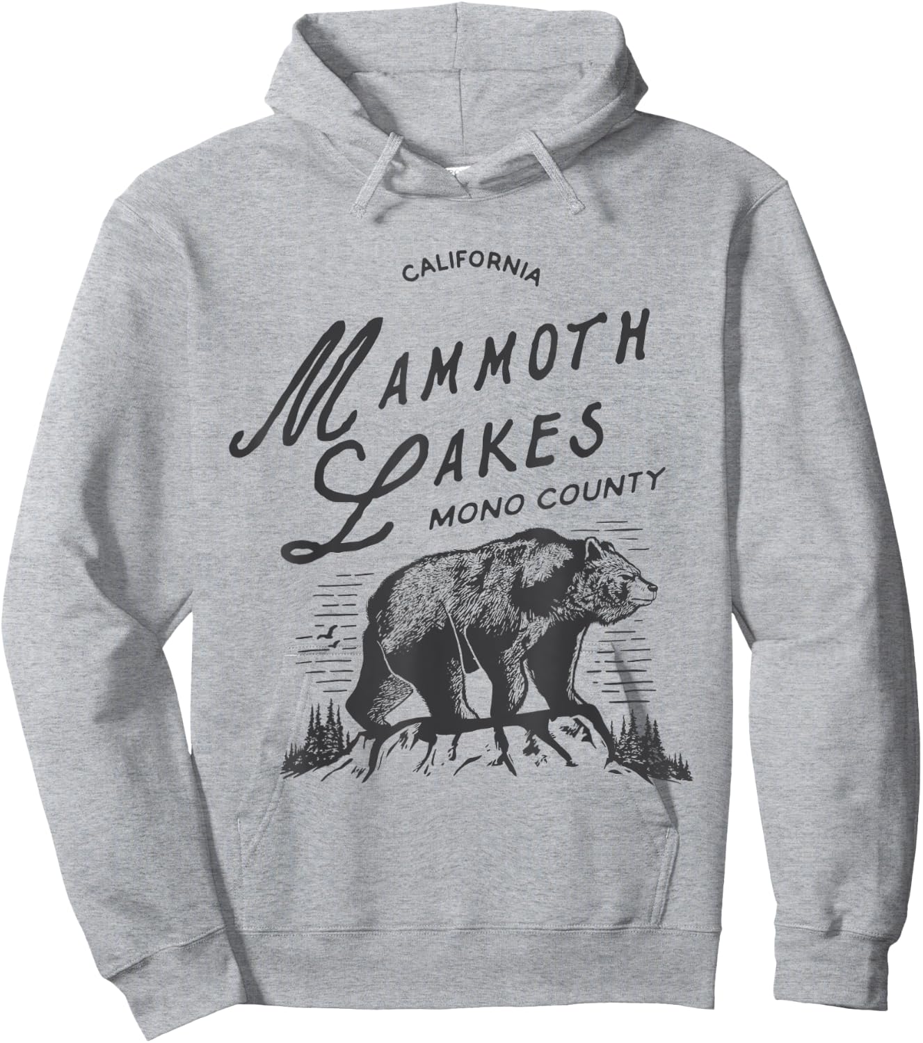 Vintage Mammoth Lakes Retro Bear Vacation California Hoodie - Hoodie | Ash