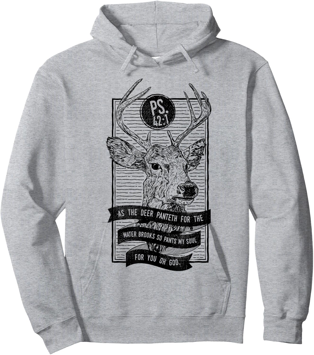 As The Deer Panteth For The Water Brooks Christian Hoodie - Hoodie | Ash