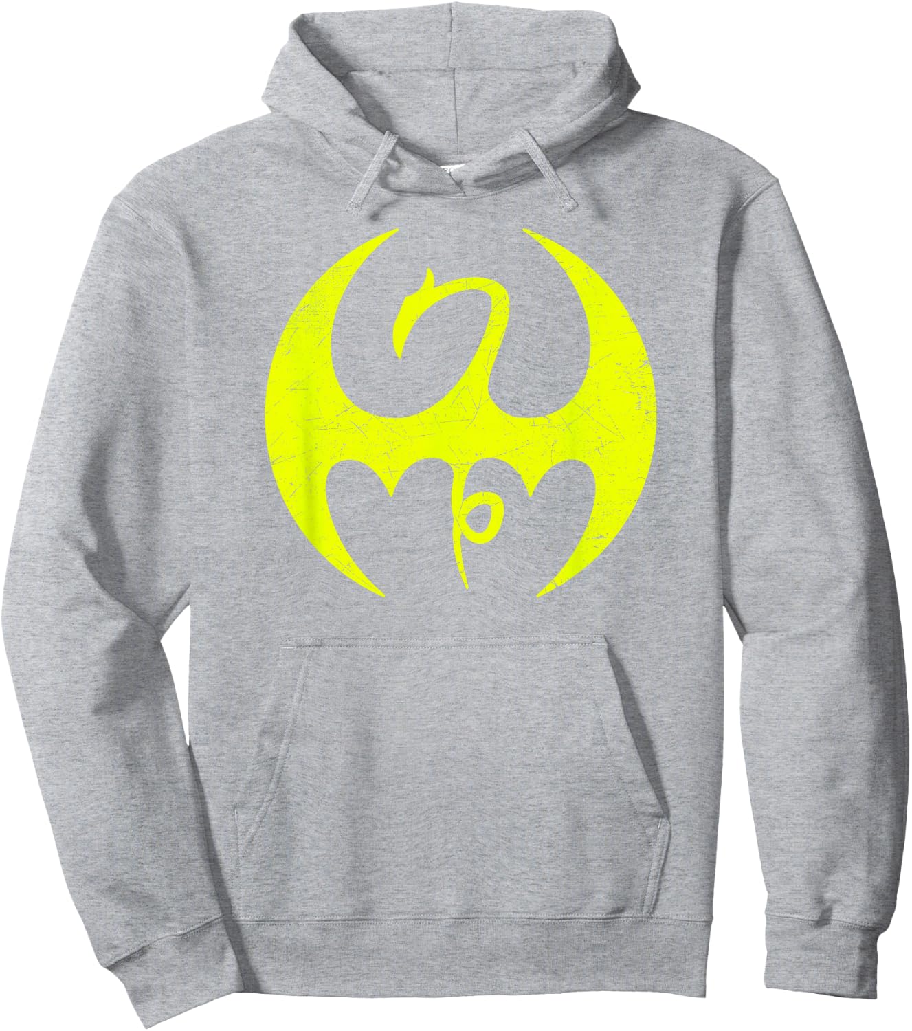 Marvel Iron Fist Distressed Dragon Logo Graphic C1 Hoodie - Hoodie | Ash