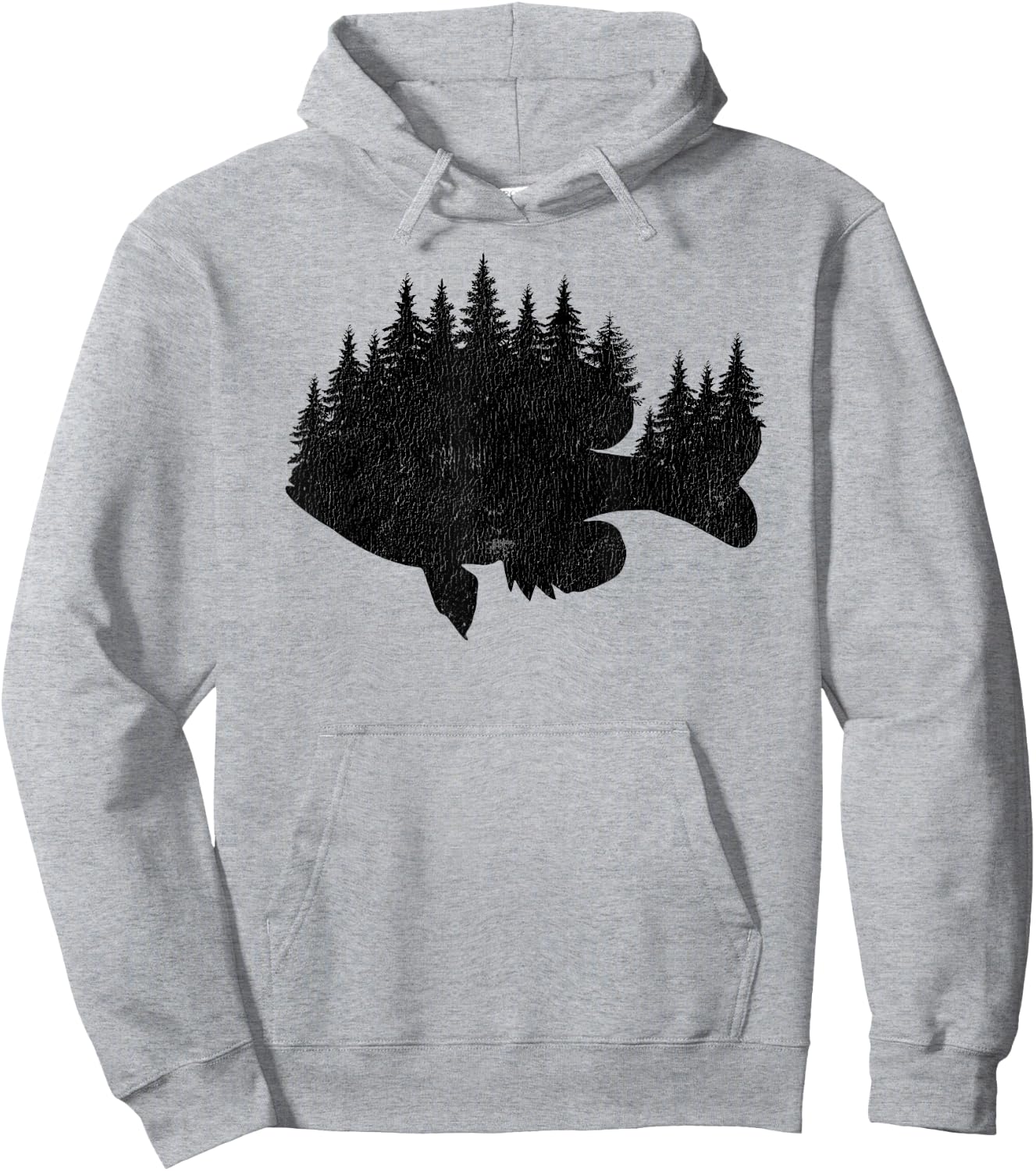 Bluegill Fishing Forest Treeline - Panfish Fisherman Hoodie - Hoodie | Ash