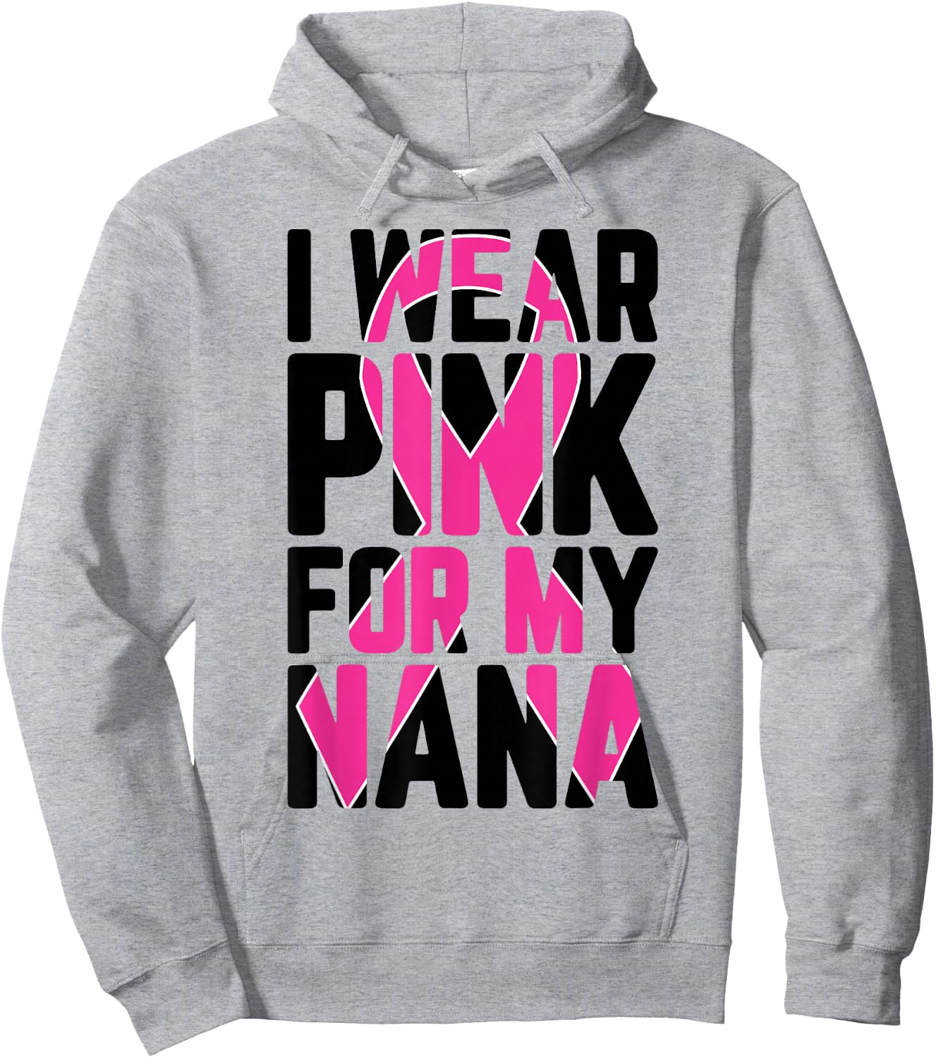 I Wear Pink For My Nana T Shirt Breast Cancer Awareness Hoodie - Hoodie | Ash