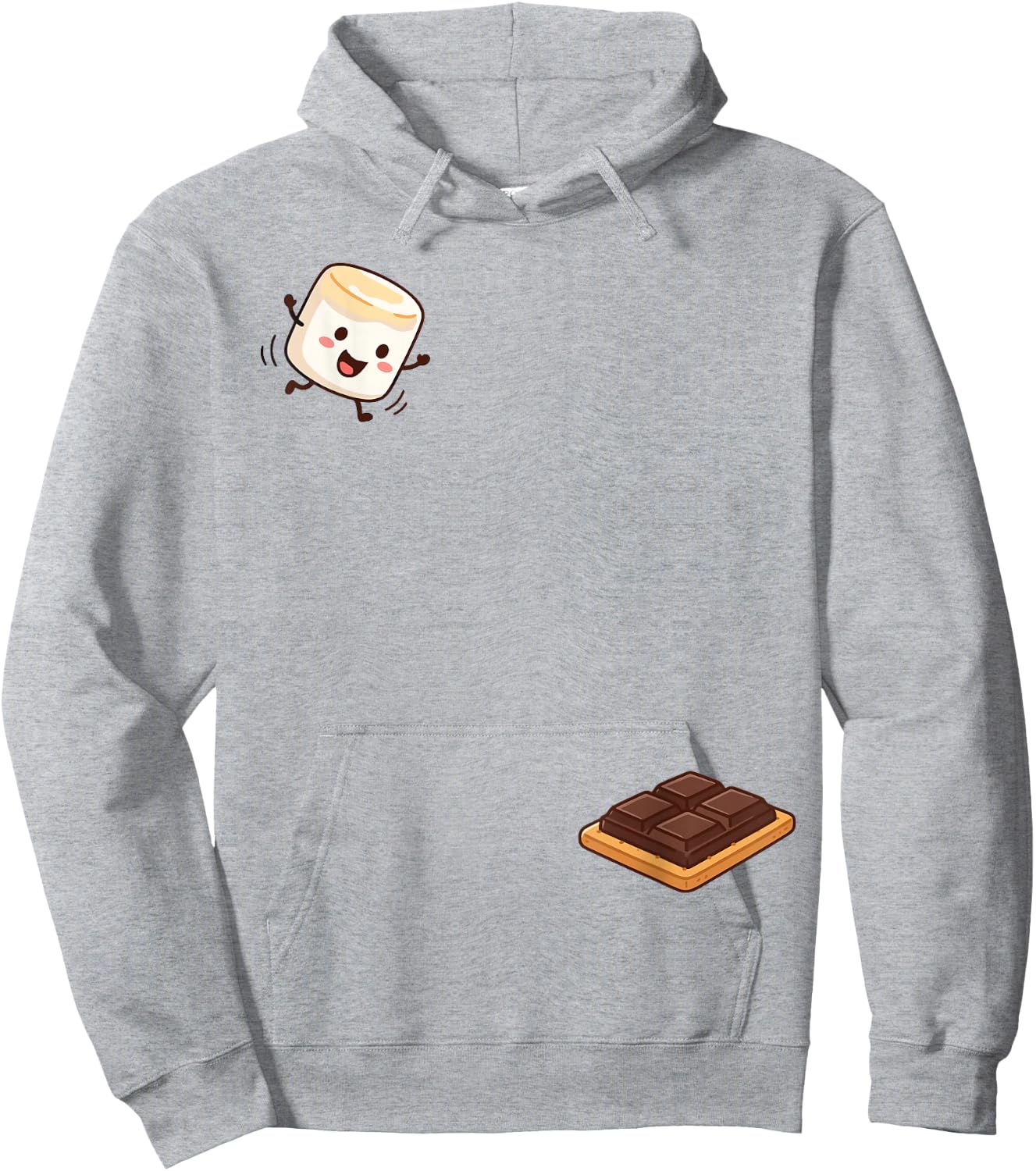 Funny Smores Marshmallow Chocolate Cracker Camping Camper Hoodie - Hoodie | Ash