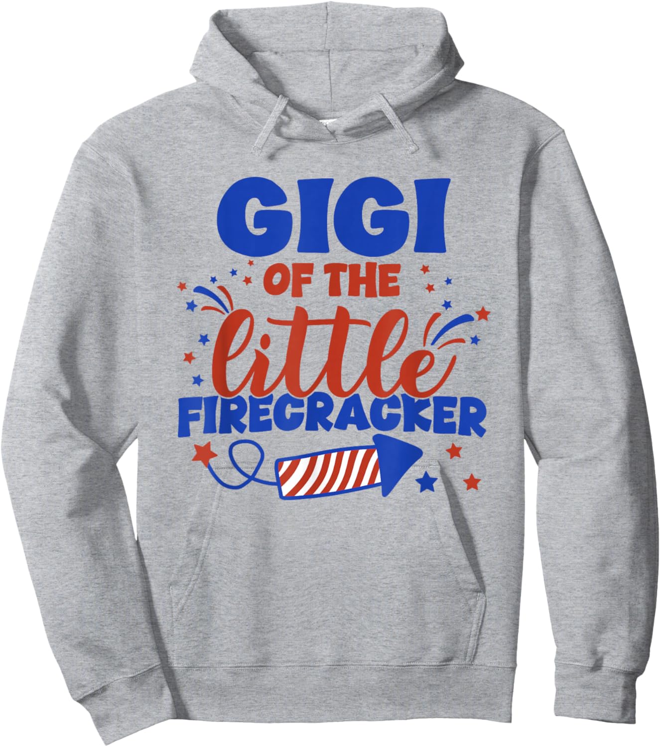 Gigi of The Little Firecracker Fourth of July Birthday Hoodie - Hoodie | Ash