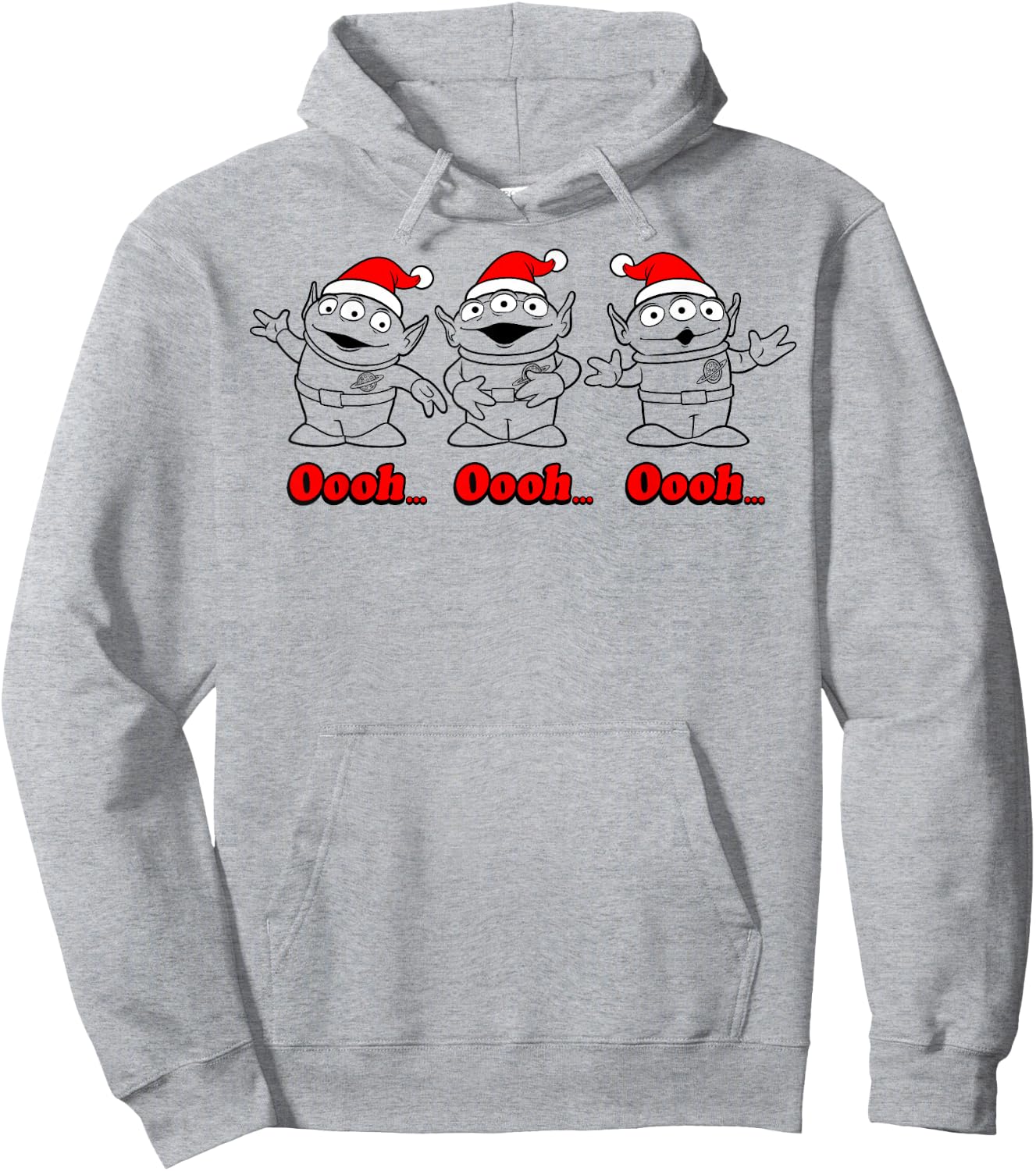 Disney Pixar Toy Story Christmas Aliens Santa Line Art Trio Hoodie - Hoodie | Ash