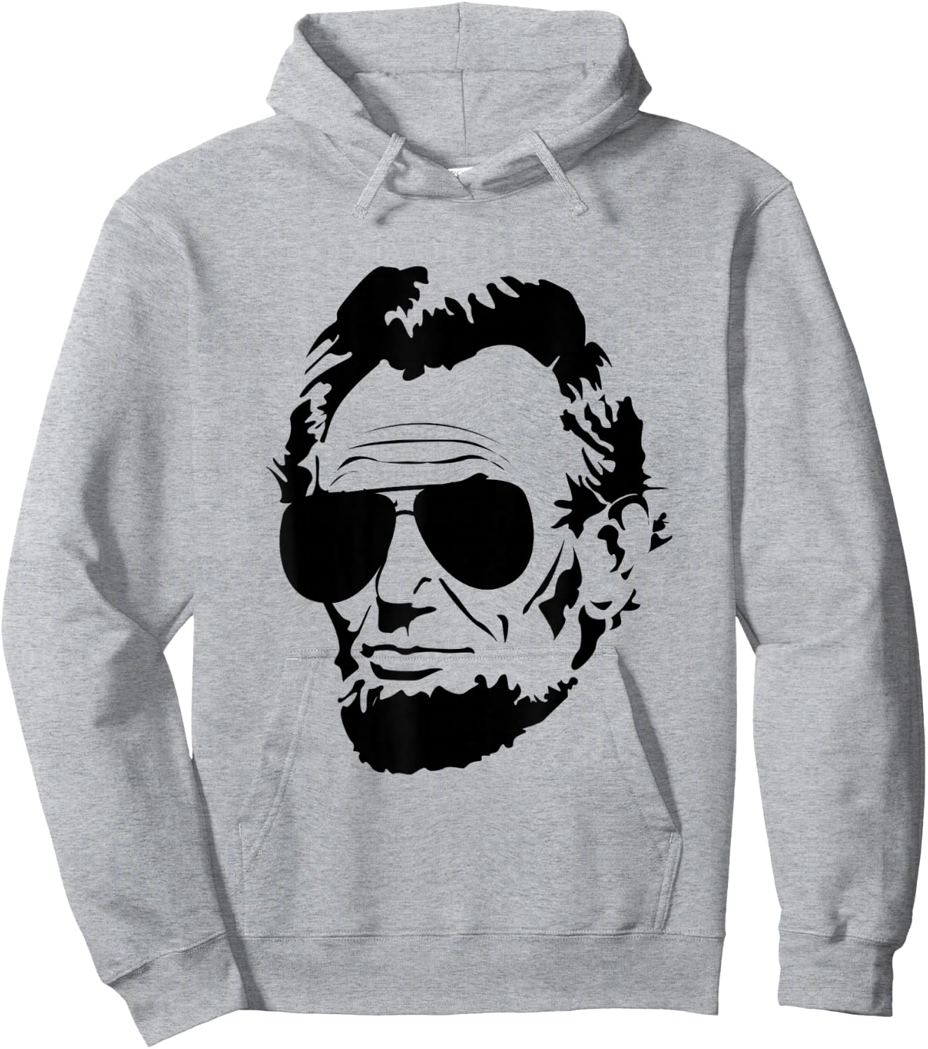 Abe Lincoln Funny Abraham Lincoln Portrait with Sunglasses Small Hoodie - Hoodie | Ash