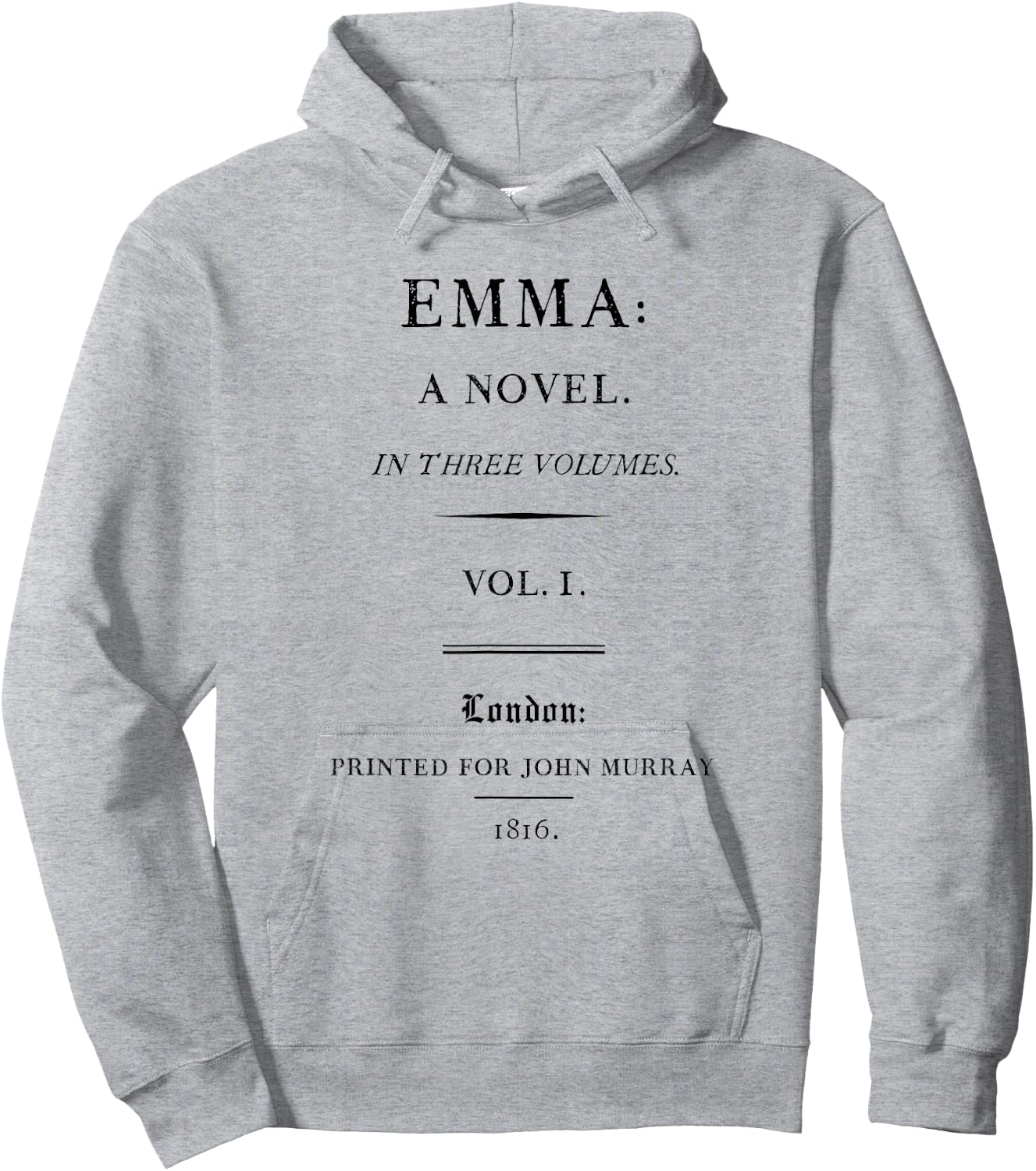 Emma by Jane Austen Title Page Literary Book Shirt Hoodie - Hoodie | Ash