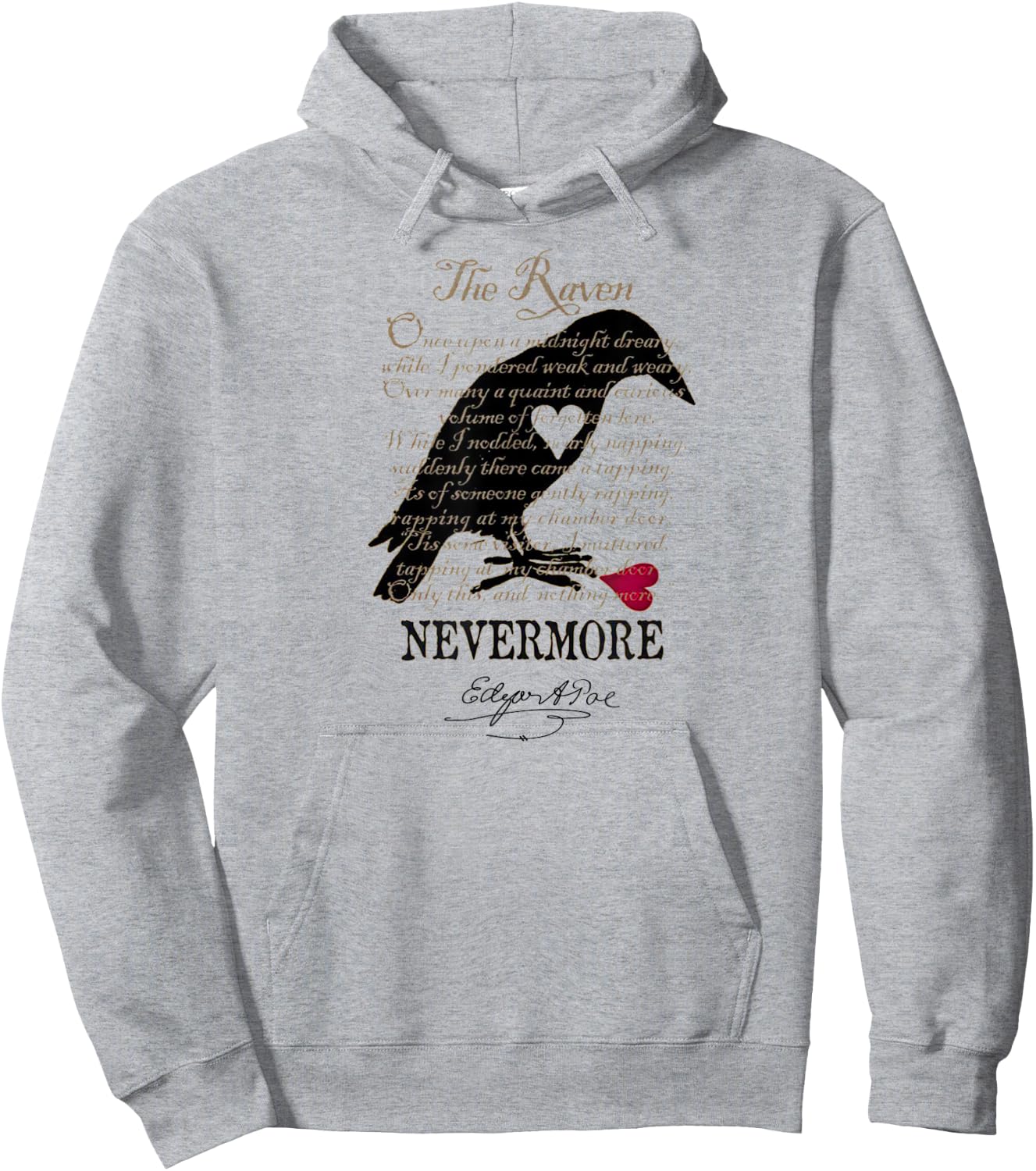 Edgar Allan Poe T Shirt Gothic Tales of Poe Gif for Readers Hoodie - Hoodie | Ash
