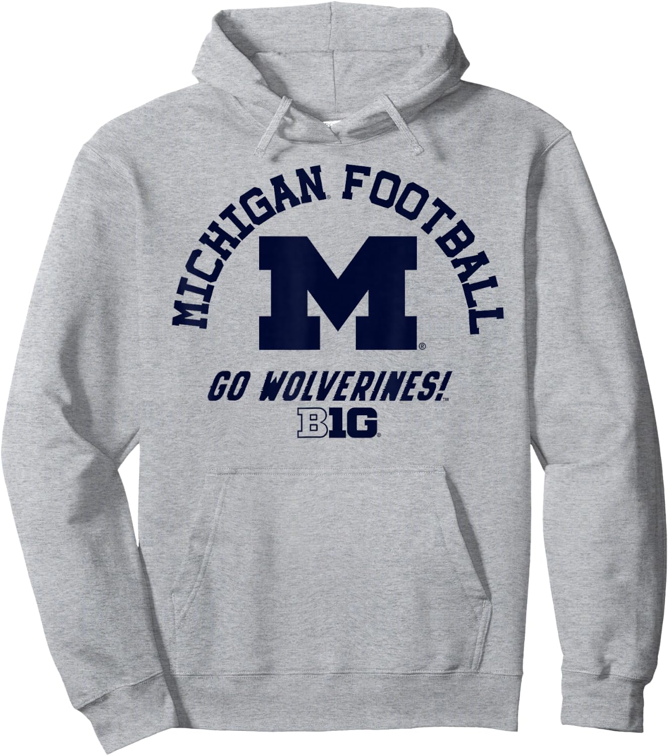 Elite Authentics Michigan Wolverines Big 10 Football , Grey, Small Hoodie - Hoodie | Ash