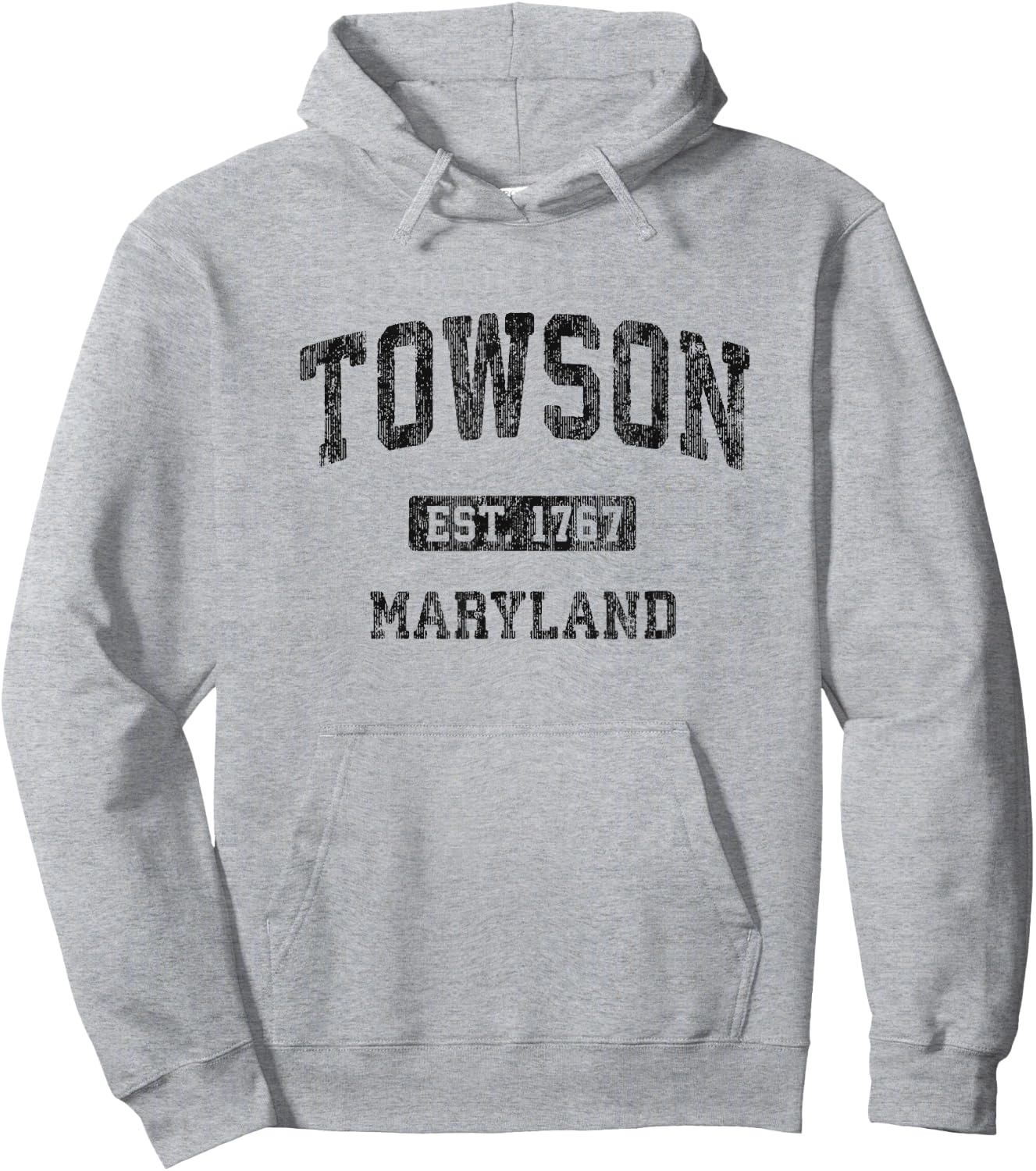 Towson Maryland MD Vintage Athletic Sports Design Hoodie - Hoodie | Ash