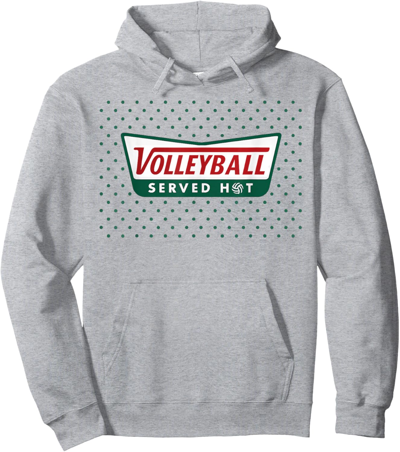 Volleyball Served Hot for Teen Girls Funny Retro Logo Hoodie - Hoodie | Ash