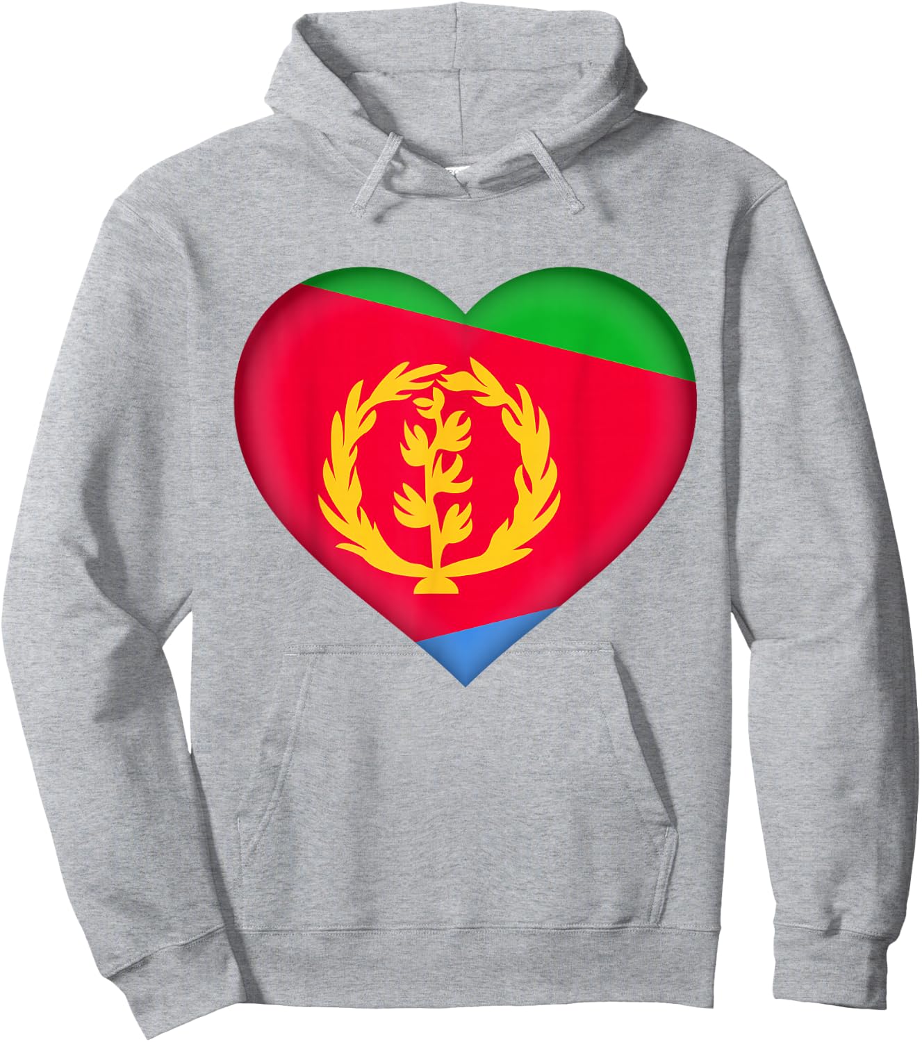 I Love Eritrea | Eritrean Flag Heart Outfit Hoodie - Hoodie | Ash