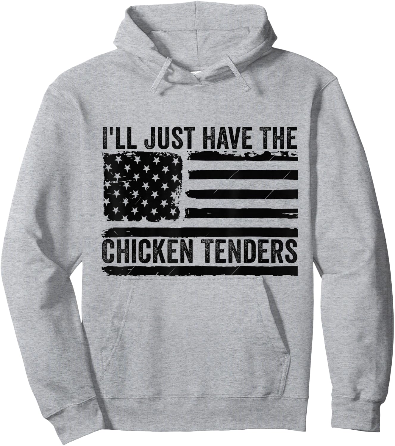 I'll Just Have The Chicken Tenders Apparel -Adults, -Kids Chicken Lovers Grey Small Modern Classic Short Sleeve Hoodie - Hoodie | Ash
