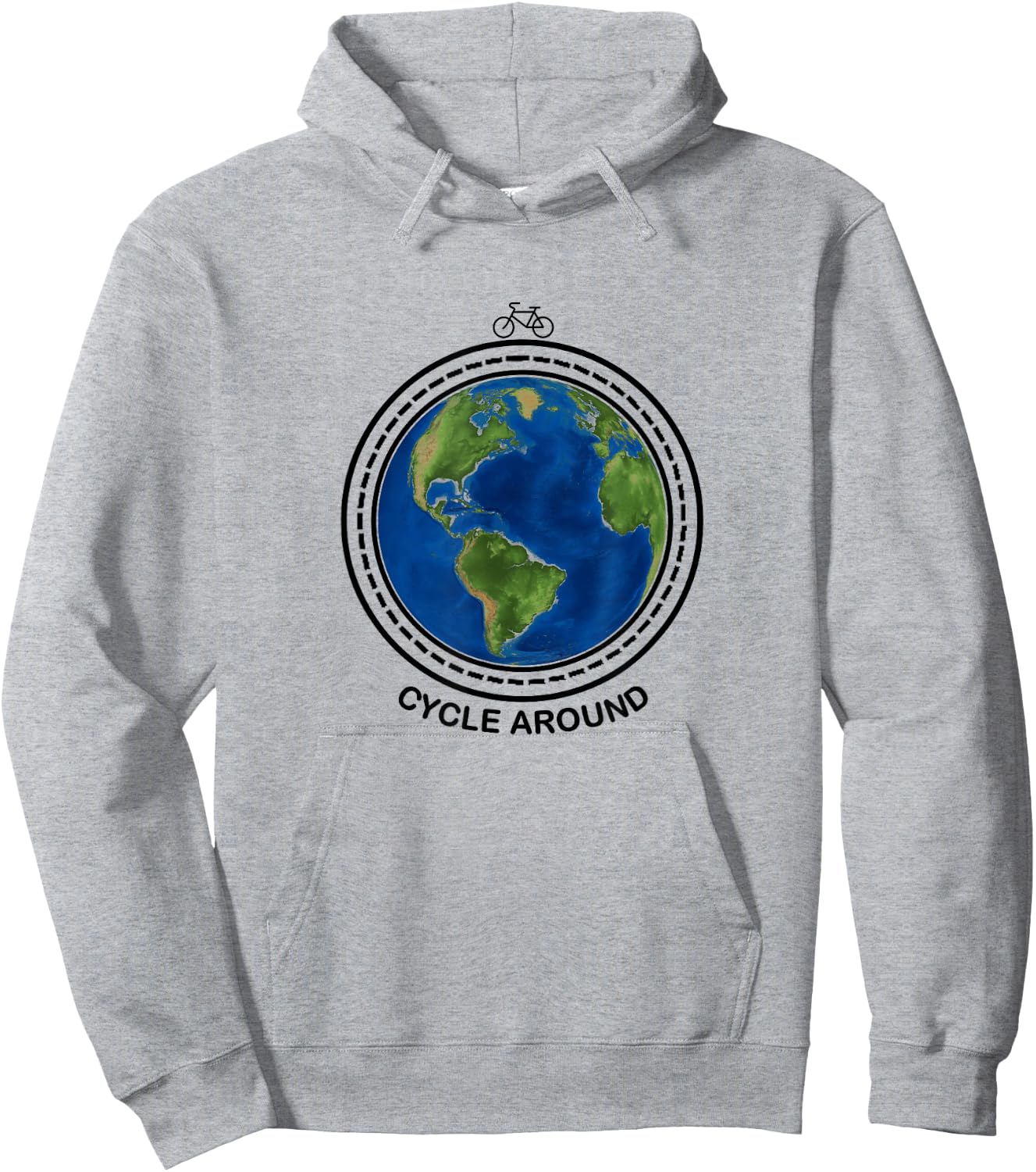 Symbolic Cycle Around Your World - Adventure Cycling Hoodie - Hoodie | Ash