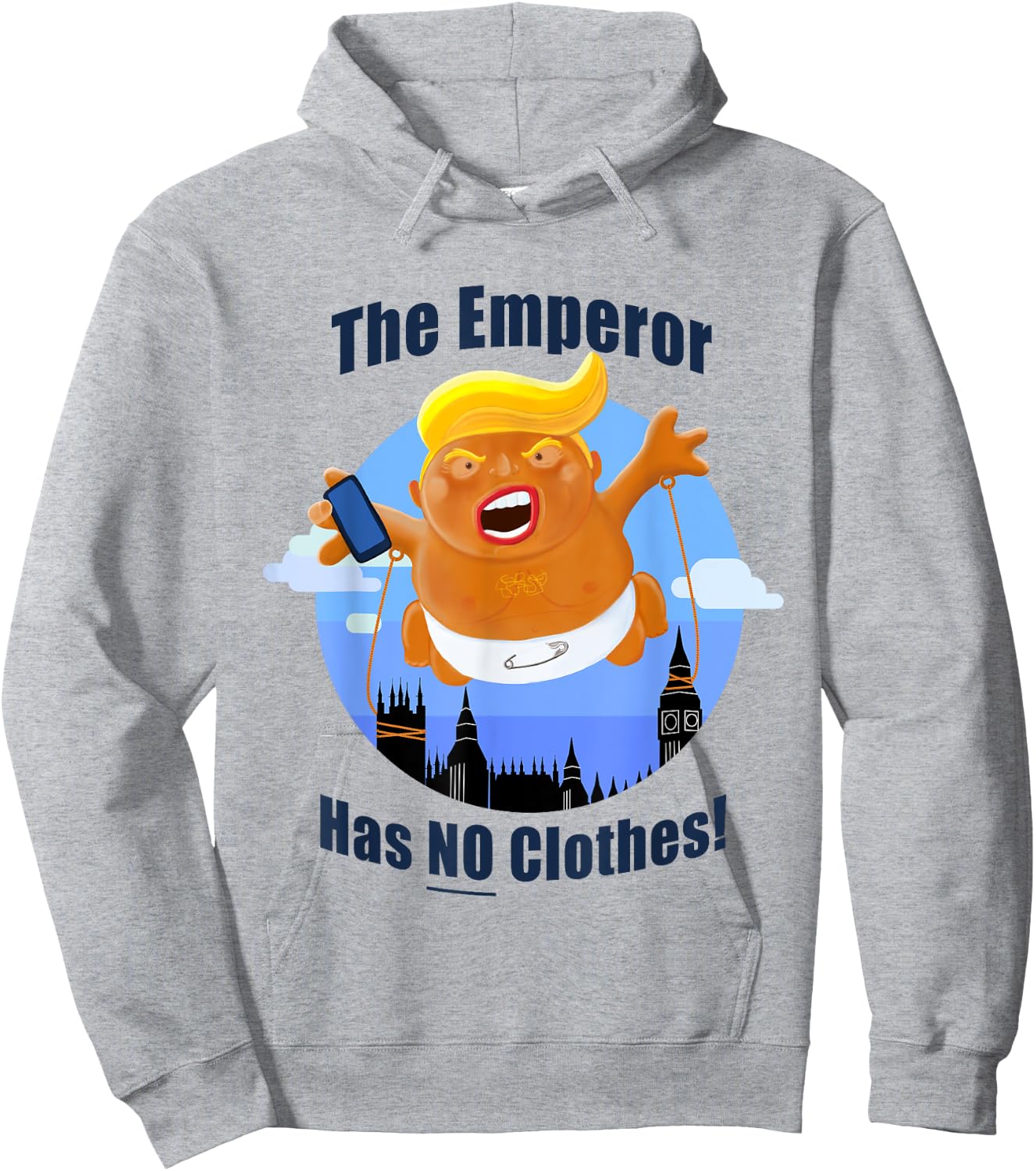 Anti President Trump The Emperor Has No Clothes! Hoodie - Hoodie | Ash