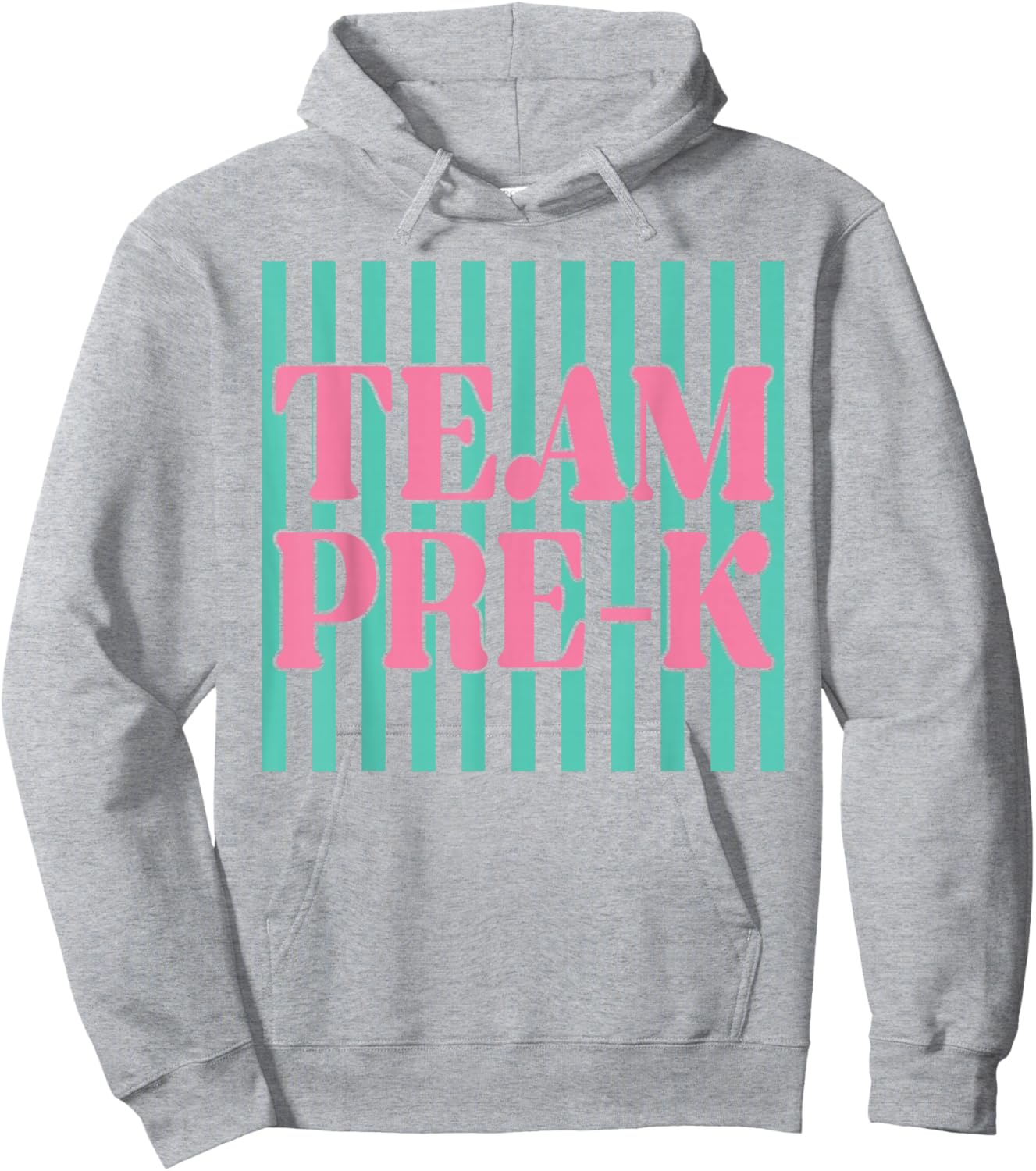 Striped Team Preschool Pre-K Back to School Teachers Kids Hoodie - Hoodie | Ash