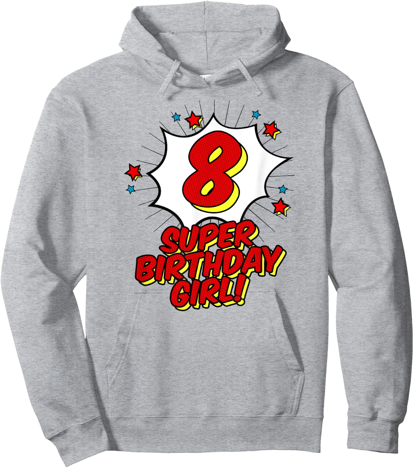 Super 8th Birthday Girl Shirt Superhero Birthday Party Hoodie - Hoodie | Ash